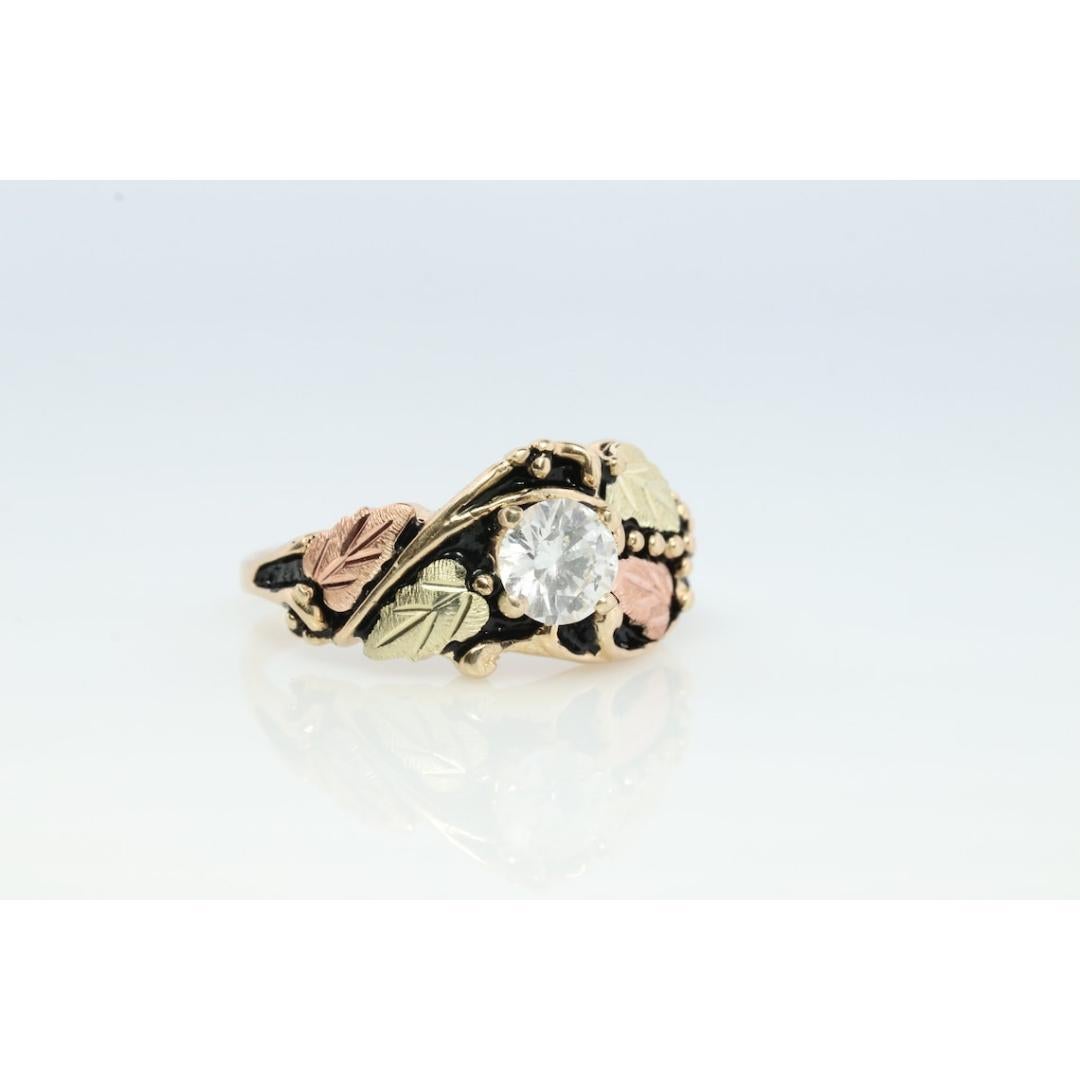 Anillo de Diamantes Vintage de Oro de Black Hills. Anillo solitario de diamantes de 1/2 ct. 10k en venta 2