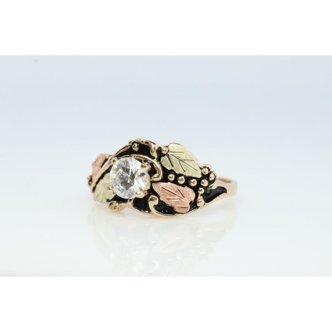 Anillo de Diamantes Vintage de Oro de Black Hills. Anillo solitario de diamantes de 1/2 ct. 10k en venta 4