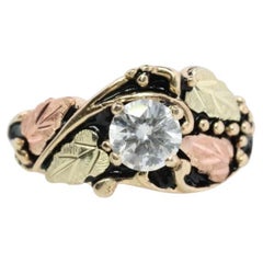 Black Hills Gold Used Diamond Ring. 1/2ct Diamond Solitaire Ring. 10k