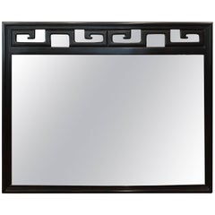 Black Hollywood Regency Mirror in the Style of James Mont