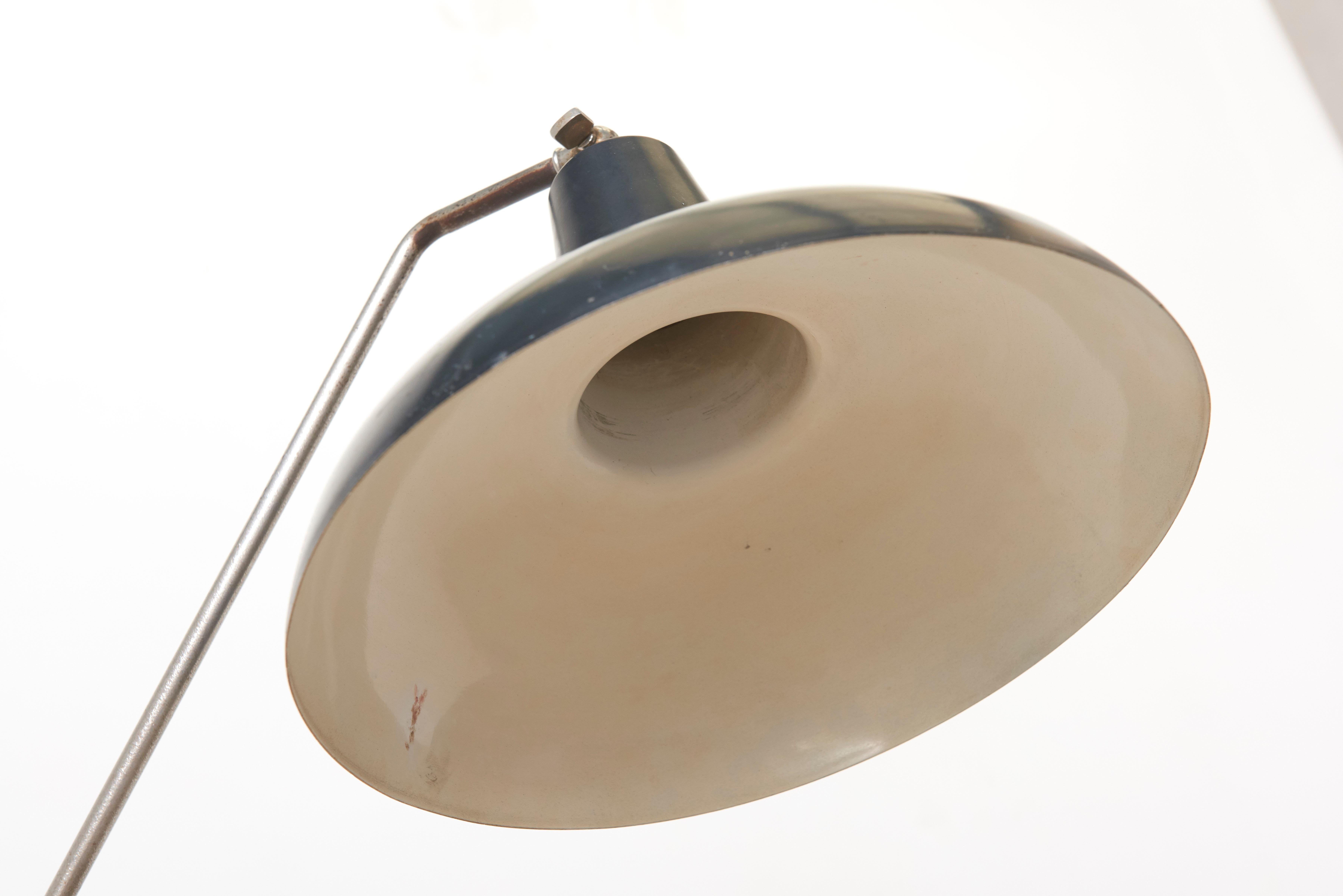 Dutch Black Hoogervorst Rare Counter Balance Floor Lamp for Anvia 1950s Netherlands