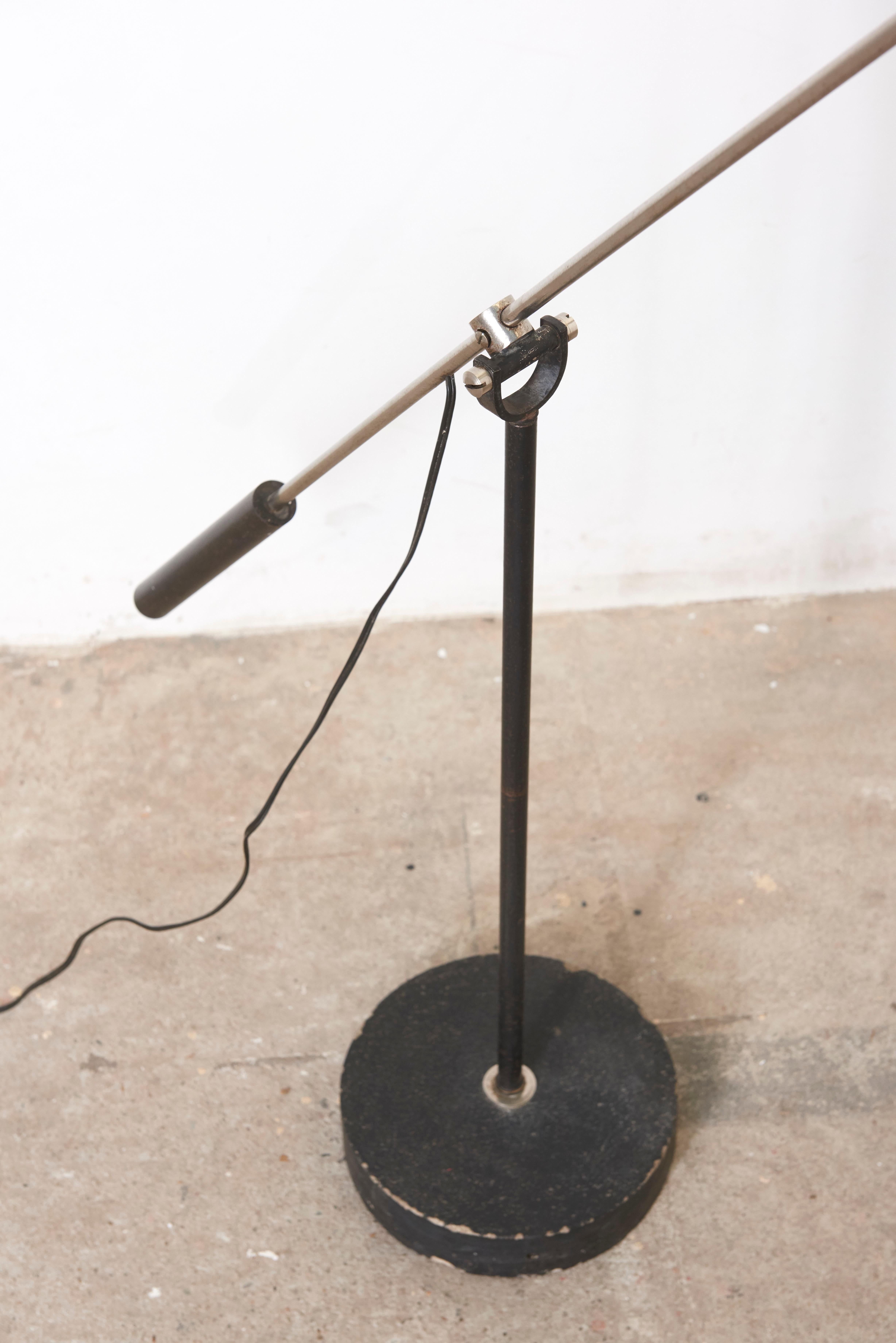 Black Hoogervorst Rare Counter Balance Floor Lamp for Anvia 1950s Netherlands In Good Condition In Antwerp, BE