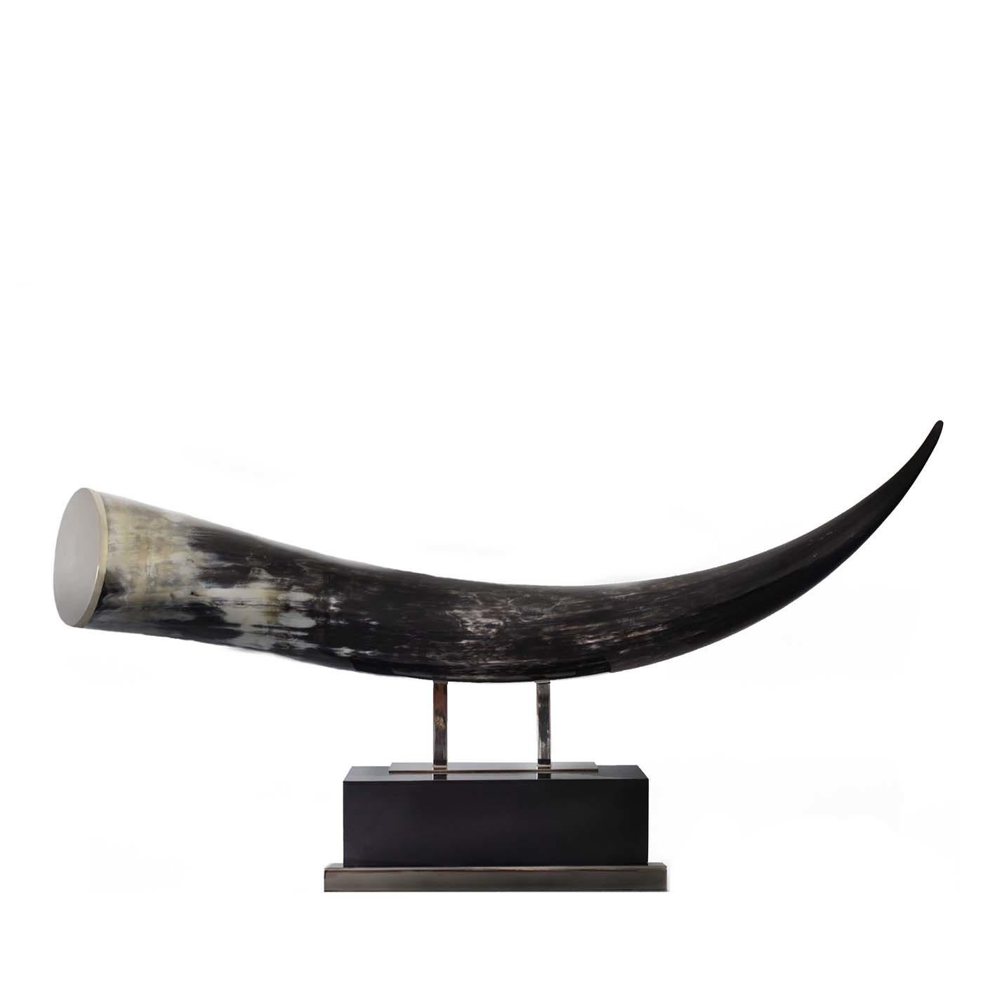 Italian Black Horn Sculpture by Zanchi 1952
