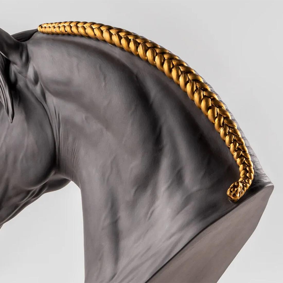 Contemporary Black Horse Head Sculpture For Sale
