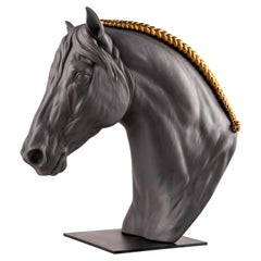 Black Horse Head Sculpture