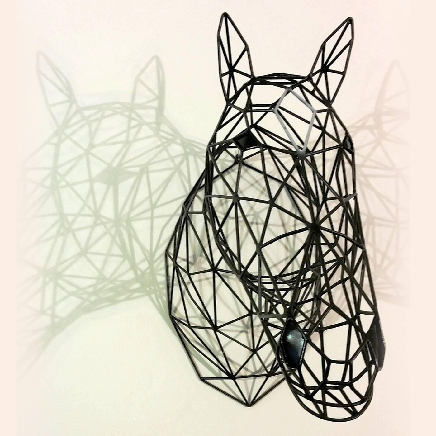 Italian Black Horse Iron Sculpture