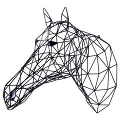 Black Horse Iron Sculpture