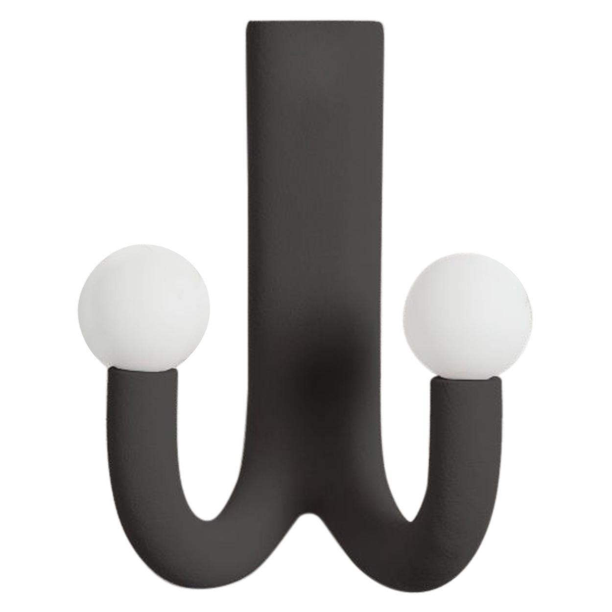 Black Hotel Light 07 Sand Sculptural and Nylon Wall Lamp by Hot Wire Extensions For Sale