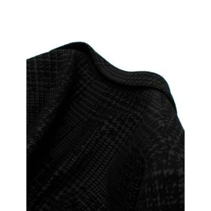 Black Houndstooth Print Wool Tailored Coat For Sale 5