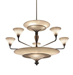 Black Hyacinth and White Reticello Two-Part Pendant by Studio Bel Vetro