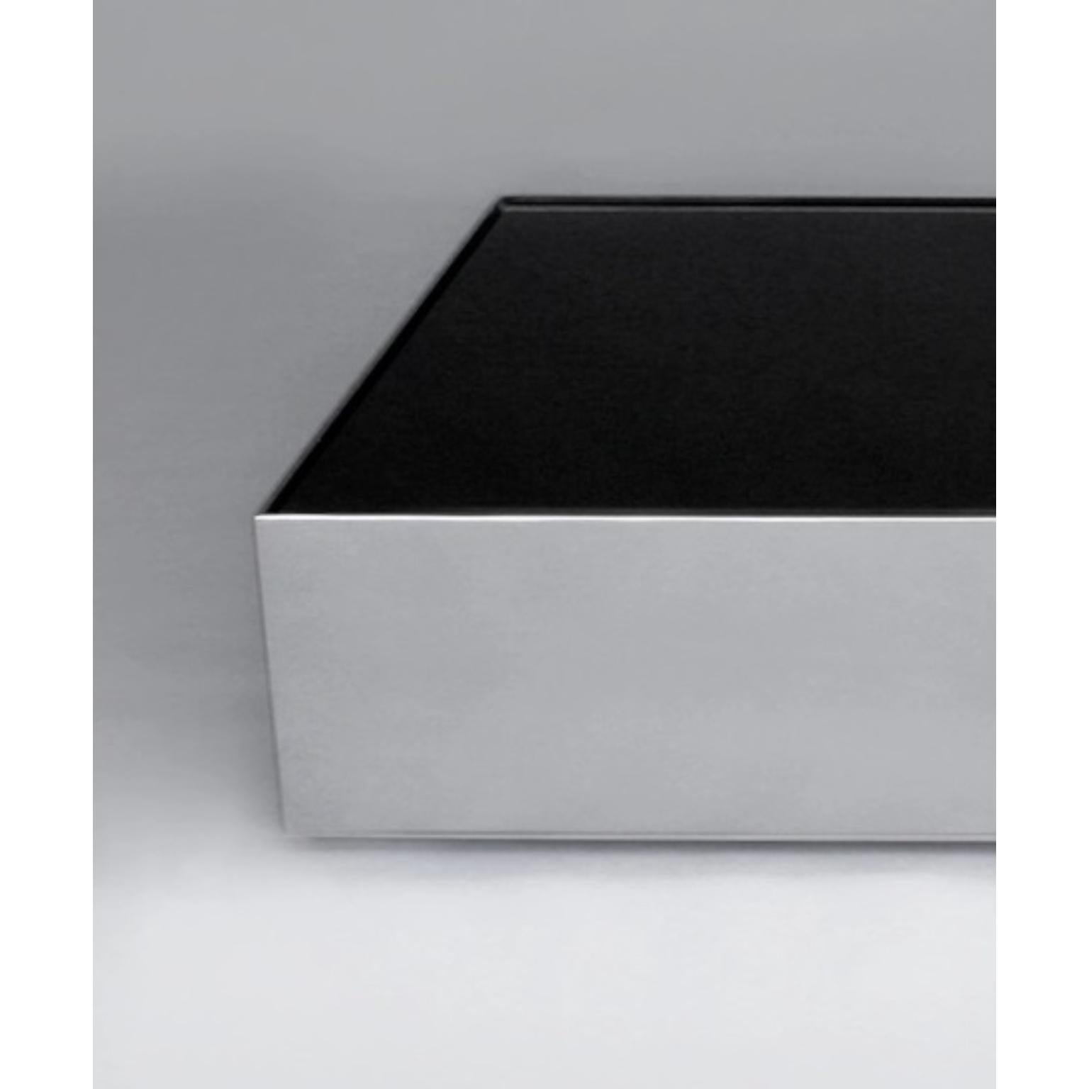 Moderne Table basse à glace noire par Phase Design en vente