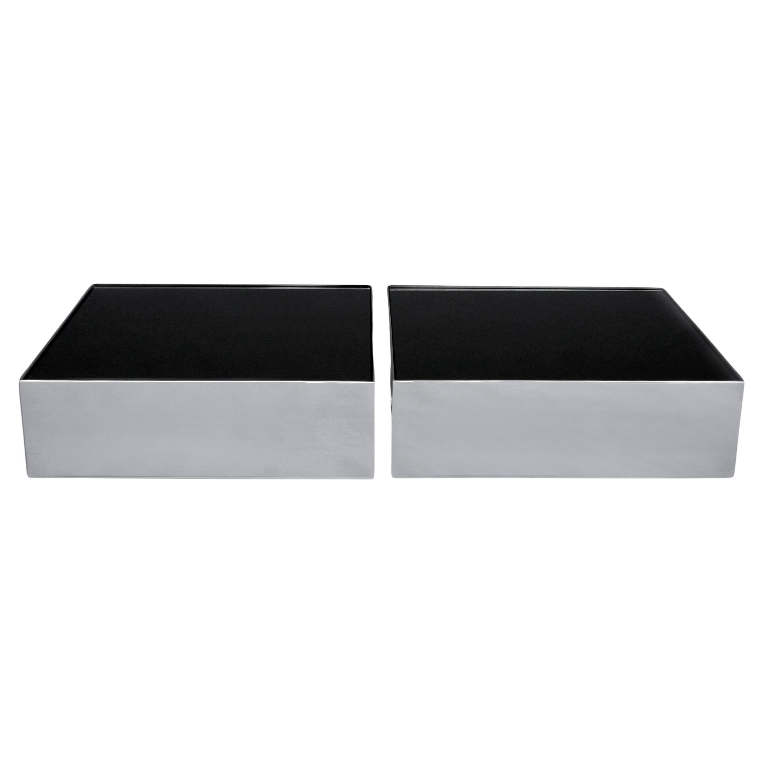 Black Ice Couchtisch von Phase Design, Chrom poliert im Angebot