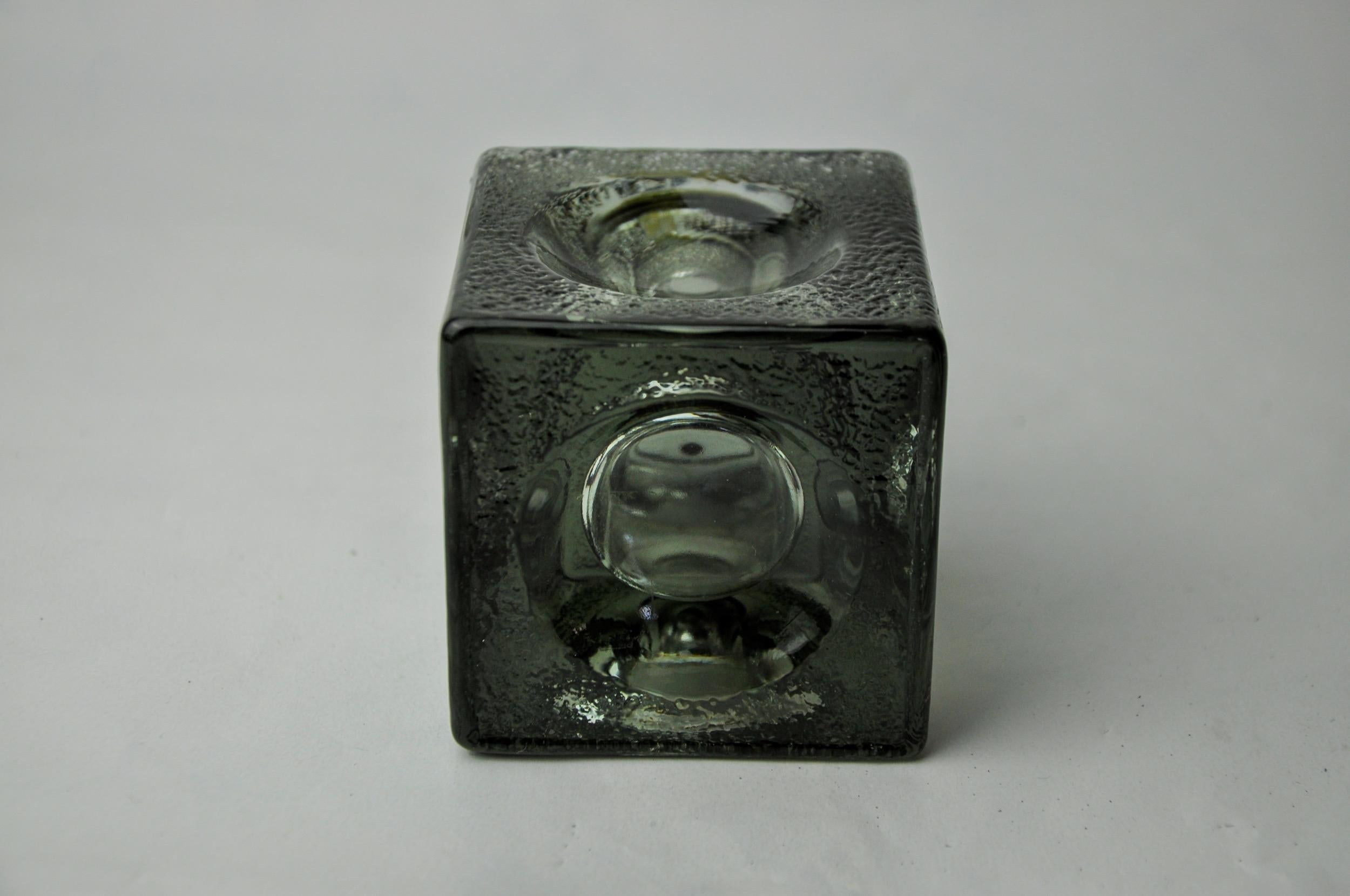 Late 20th Century Black ice lighter by Antonio Imperatore, murano glass, Italy, 1970 For Sale