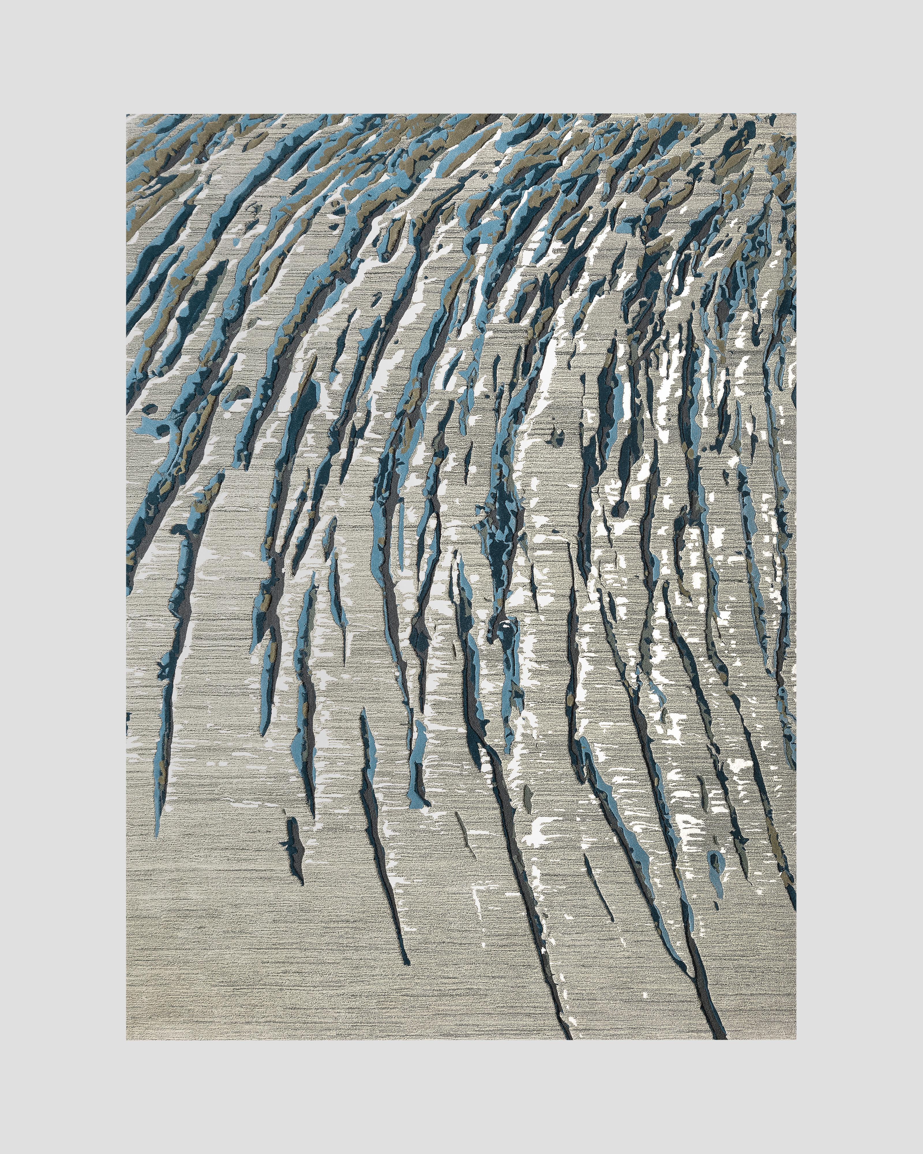 Black Ice Rug by Volver Studios
Dimensions: W 250 x L 350 cm.
Materials: Wool and bamboo.

Available in seven size options: 90 x 240 cm, 140 x 200 cm, 170 x 240 cm, 200 x 300 cm, 250 x 350 cm, 300 x 400 cm, and 350 x 450 cm. Also available in custom