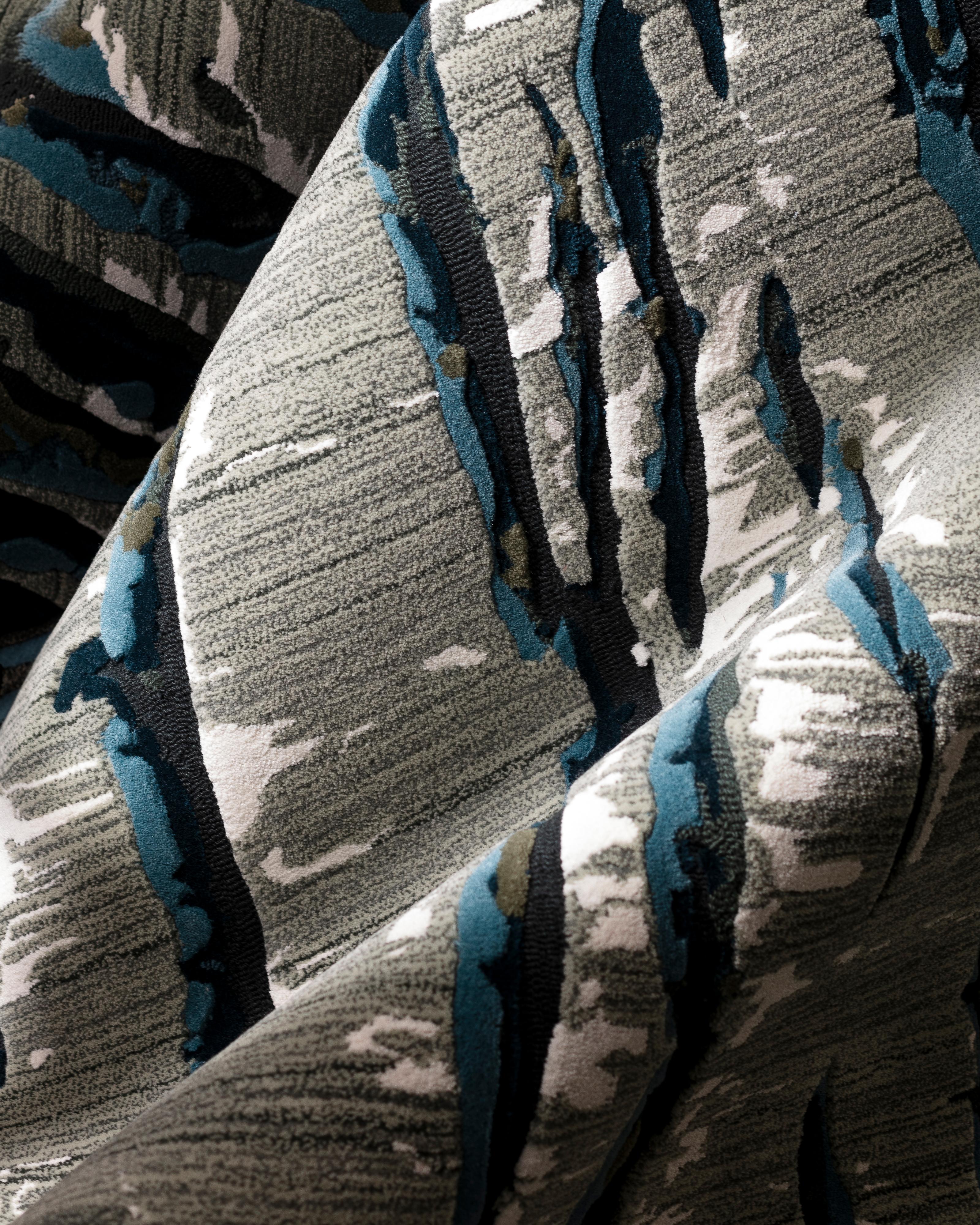 Post-Modern Black Ice Rug by Volver Studios For Sale