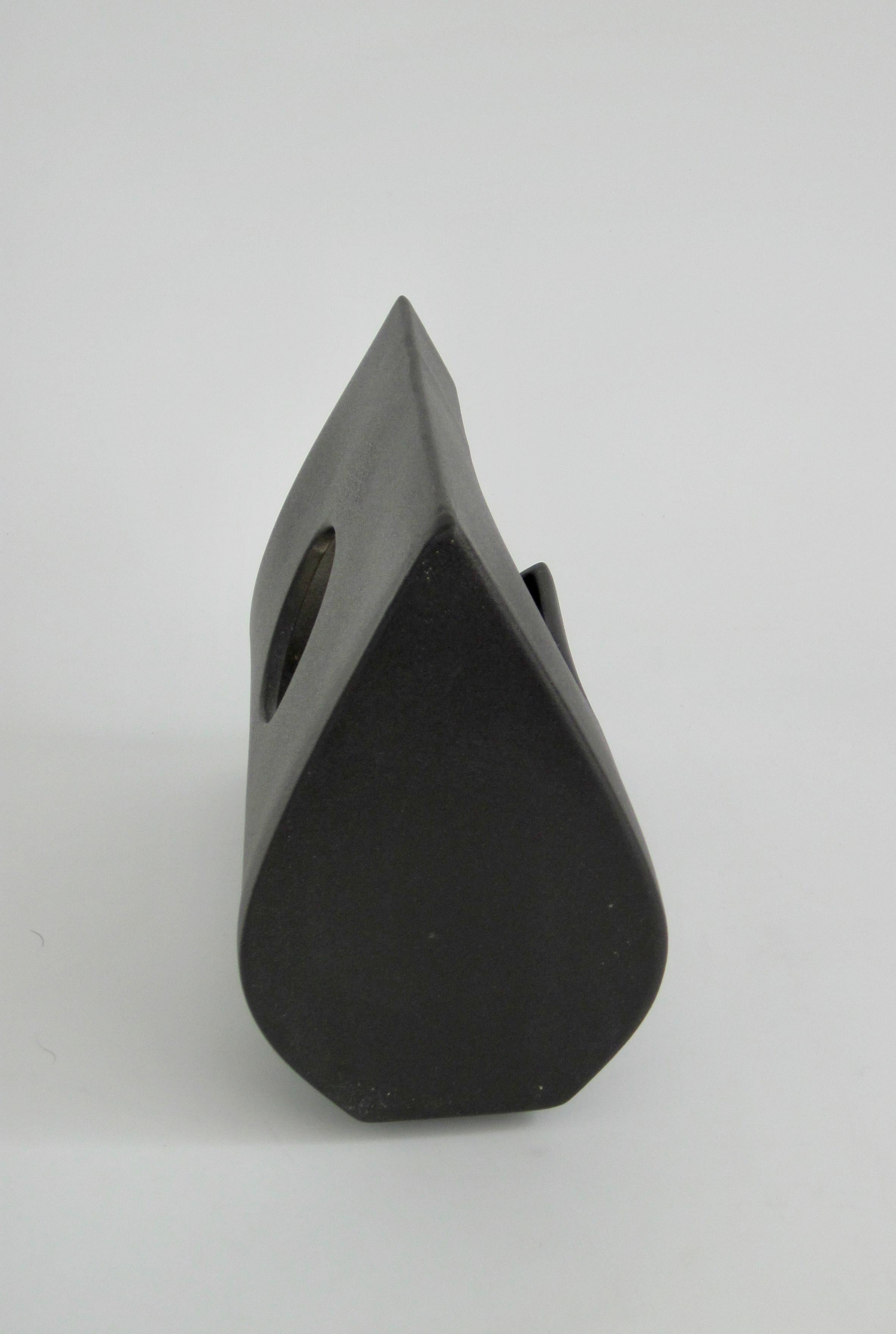 Black Ikebana Post-Modern Footed Planter Pot Vase 1