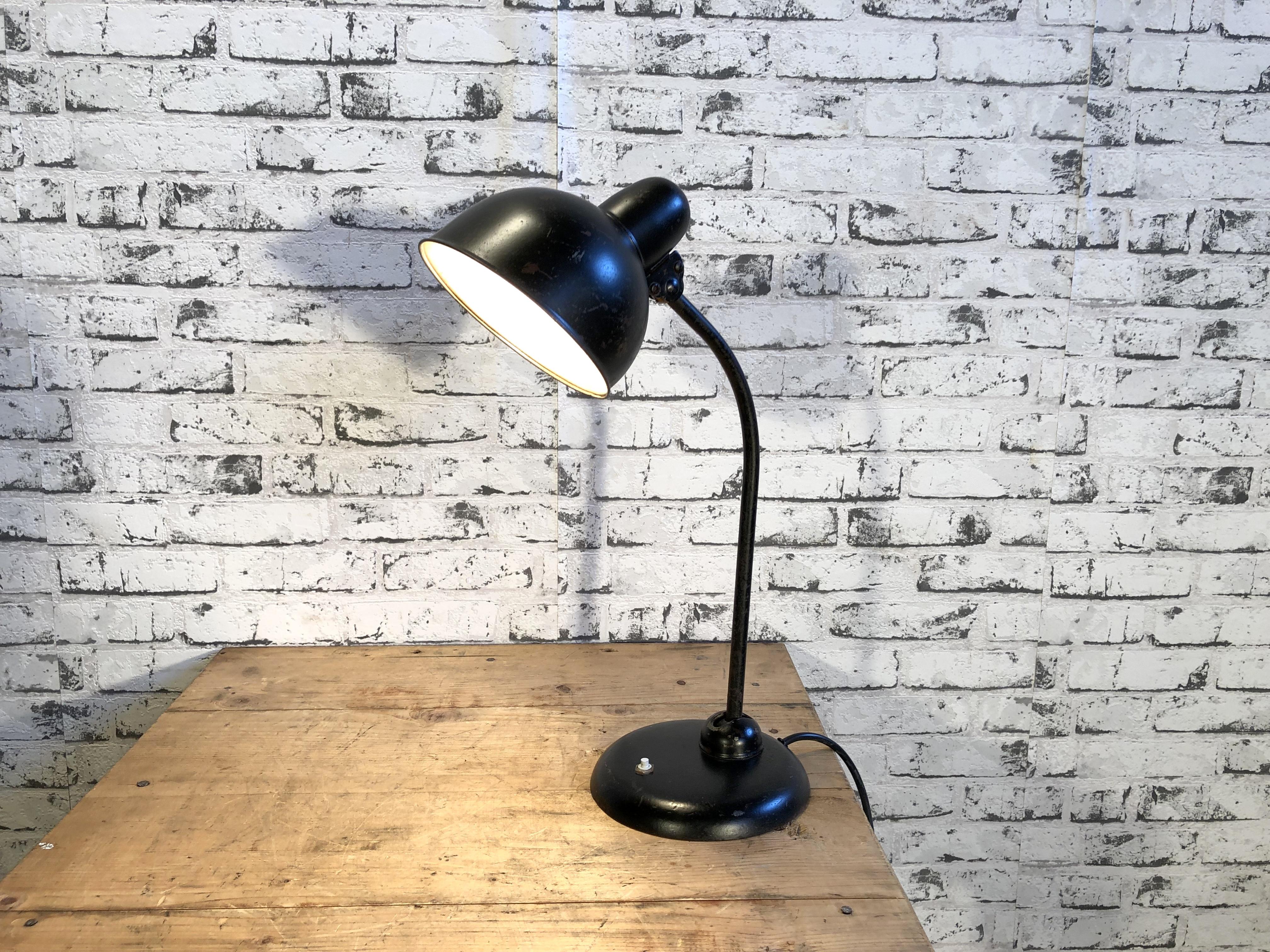 Black Industrial Bauhaus Table Lamp, 1930s 2
