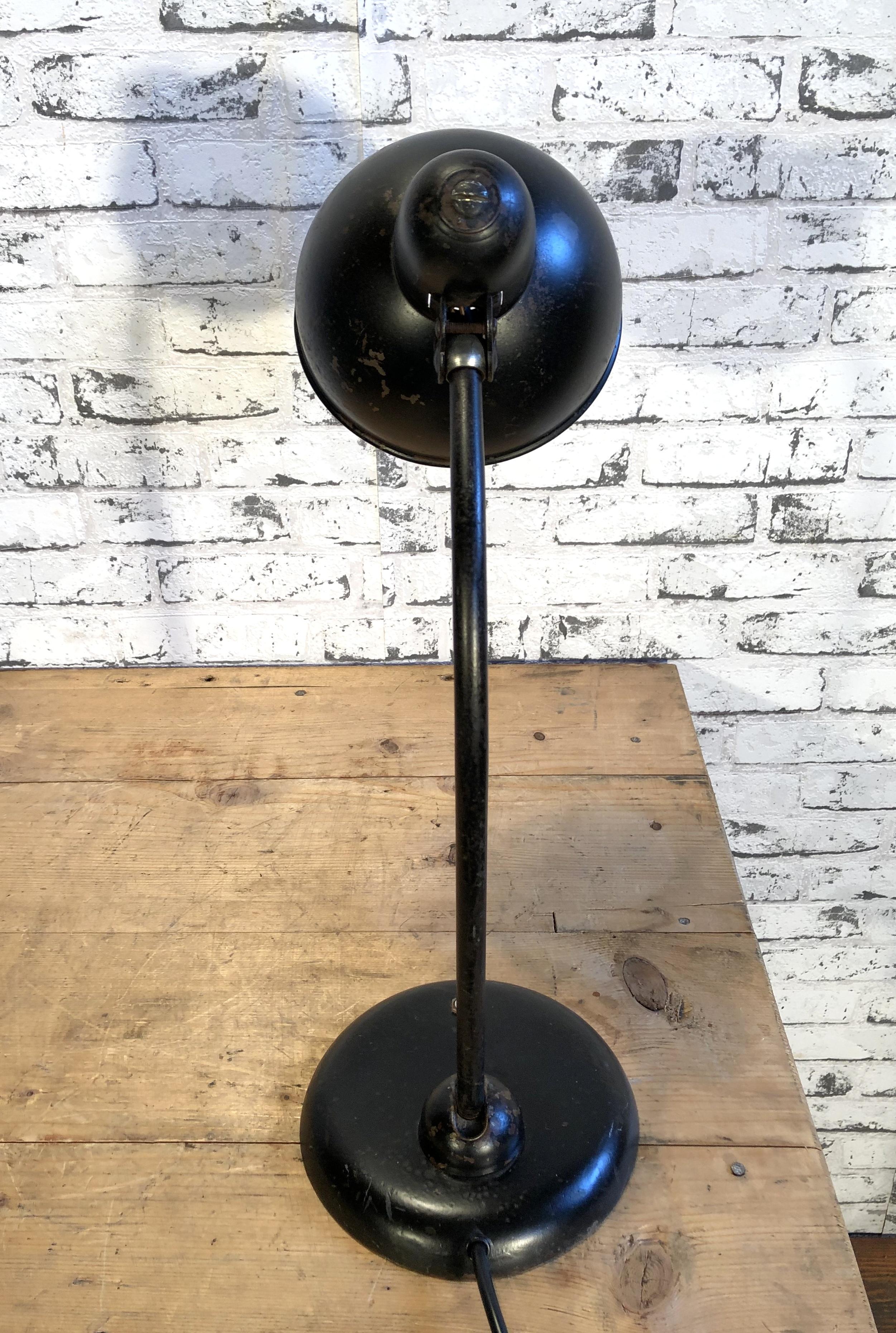 German Black Industrial Bauhaus Table Lamp, 1930s