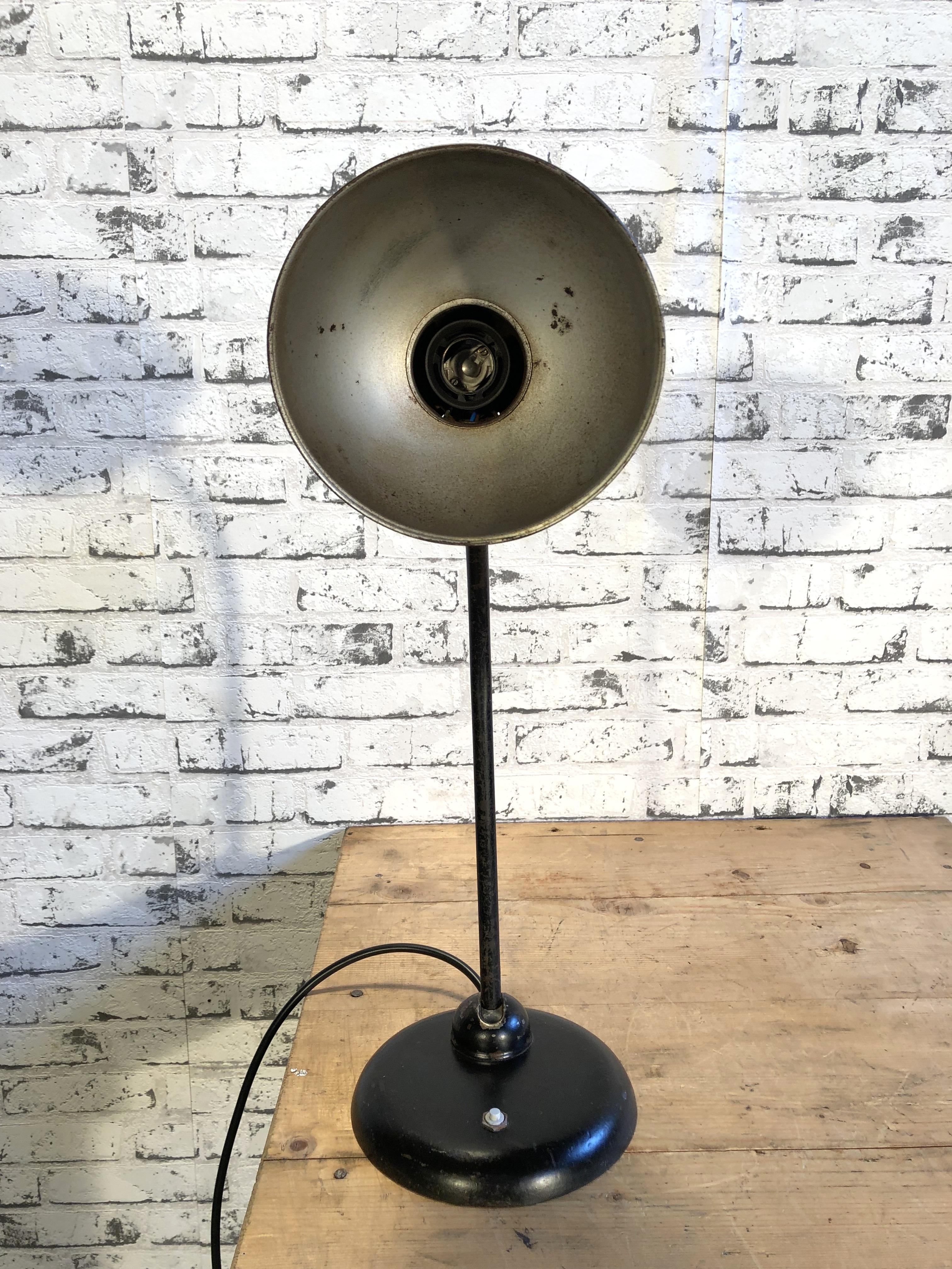 Iron Black Industrial Bauhaus Table Lamp, 1930s