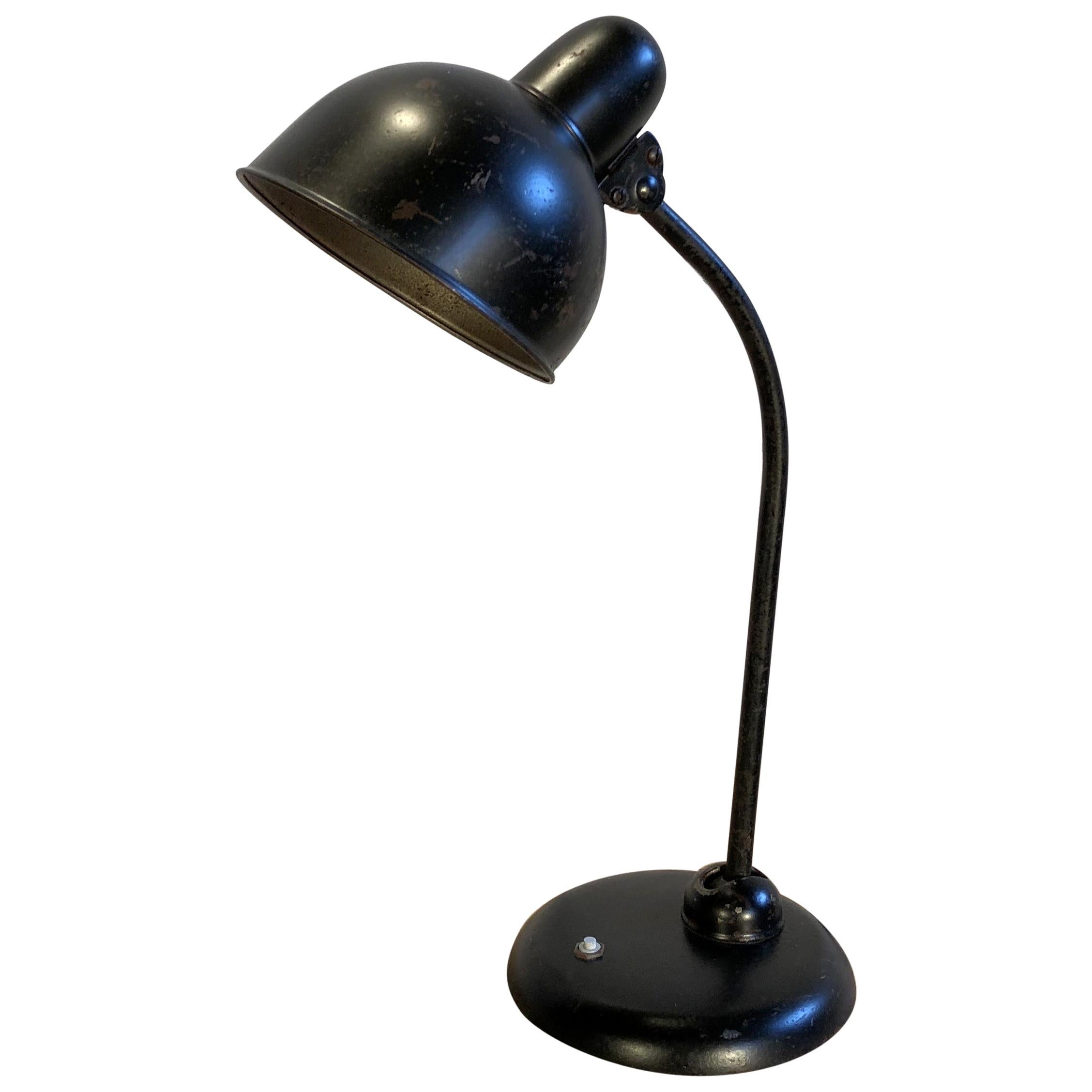 Black Industrial Bauhaus Table Lamp, 1930s