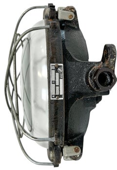 Black Industrial Cast Iron Wall or Ceiling Light from Elektrosvit, 1960s