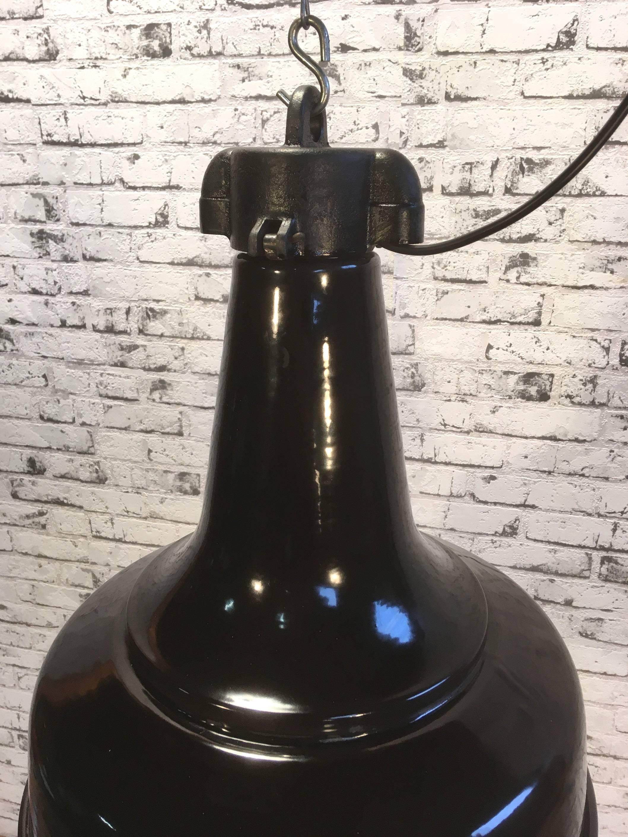 Black Industrial Ceiling Light, 1960s In Good Condition In Kojetice, CZ