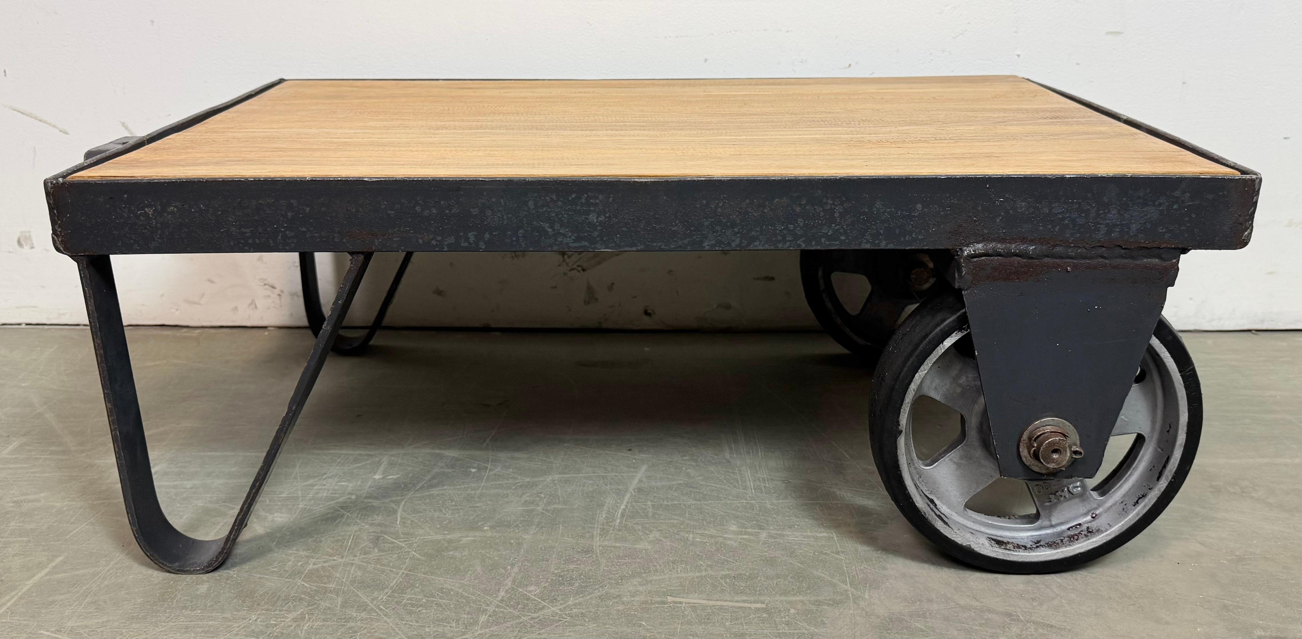 20th Century Black Industrial Coffee Table Cart, 1960s For Sale