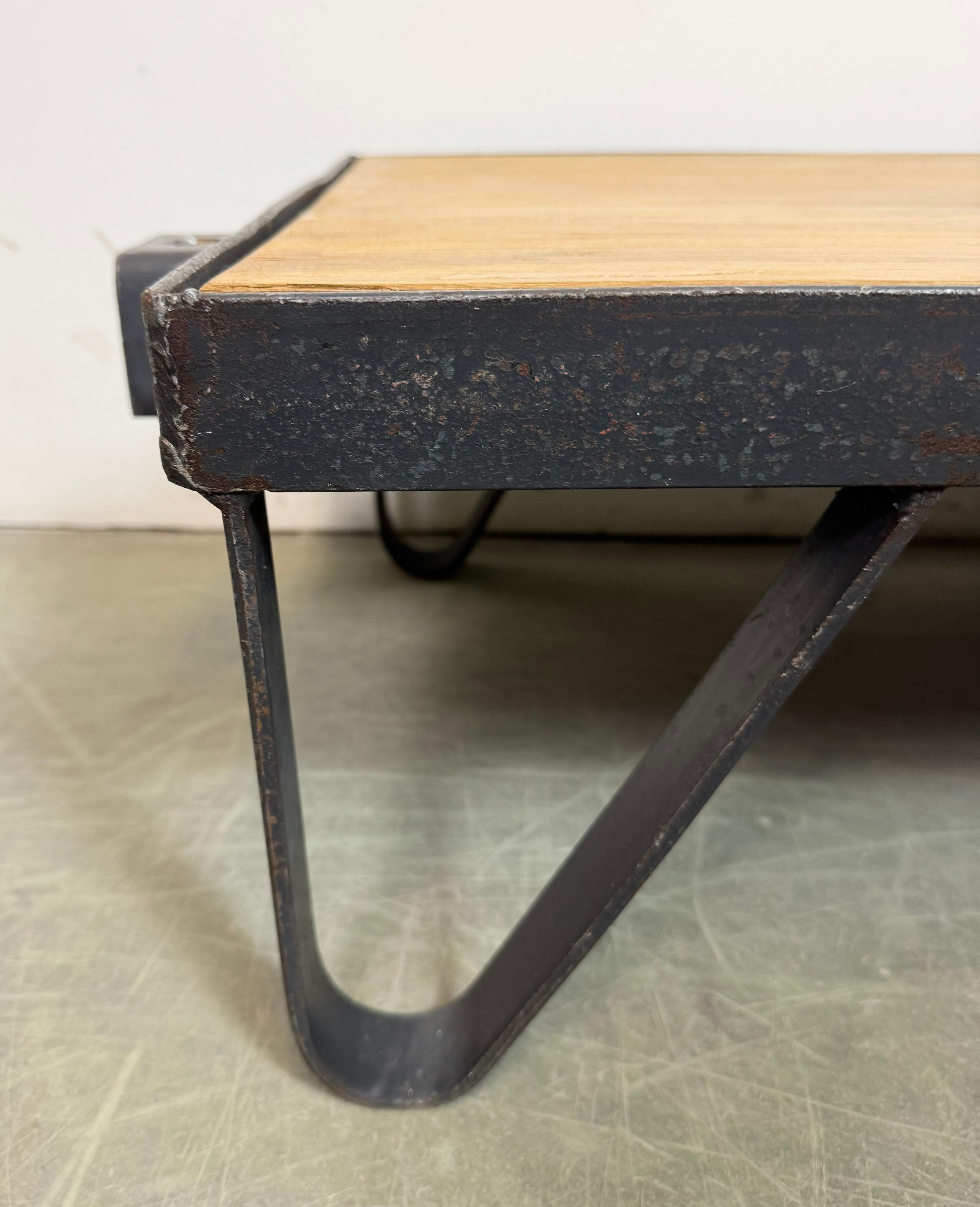 Iron Black Industrial Coffee Table Cart, 1960s For Sale