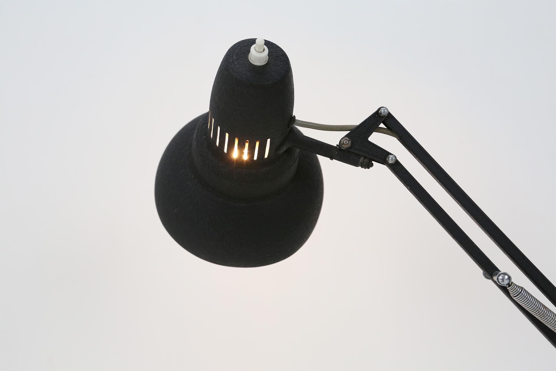 Belgian Black Industrial Desk Lamp 1930's For Sale