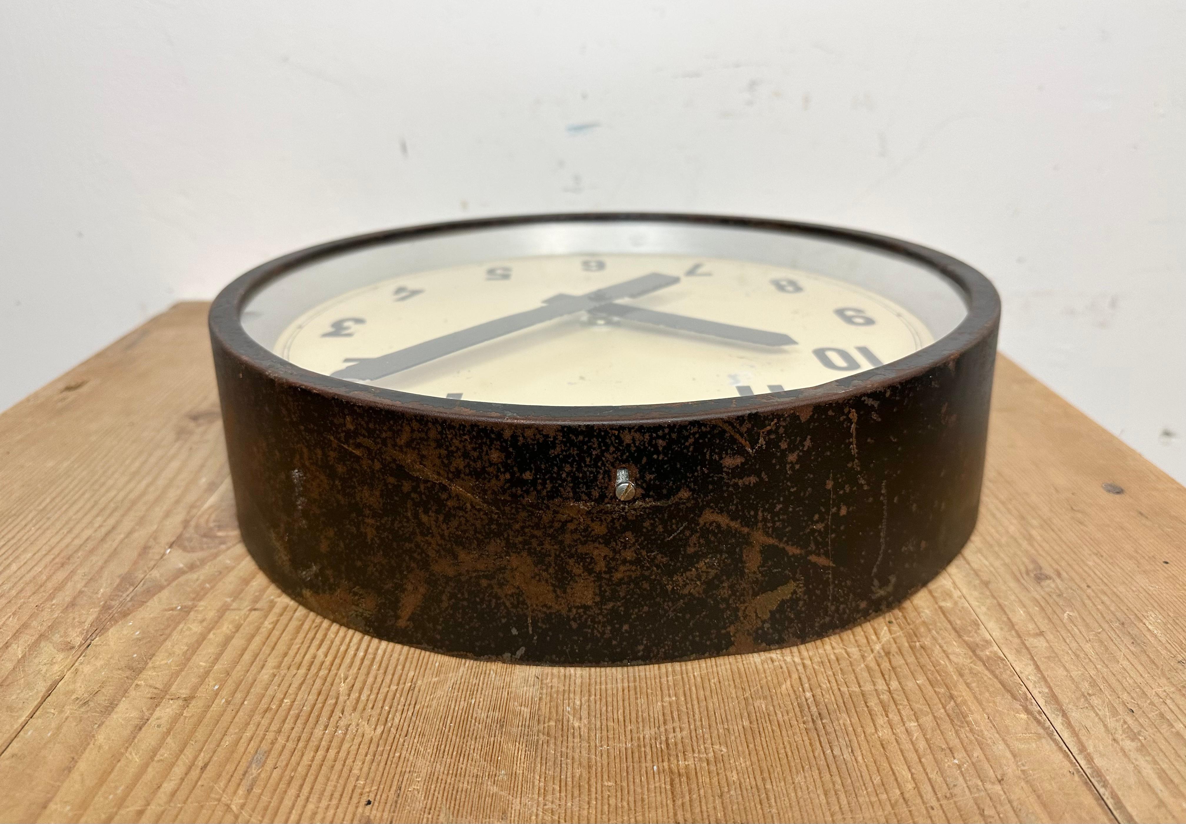 Black Industrial Factory Wall Clock from IBM, 1950s 5