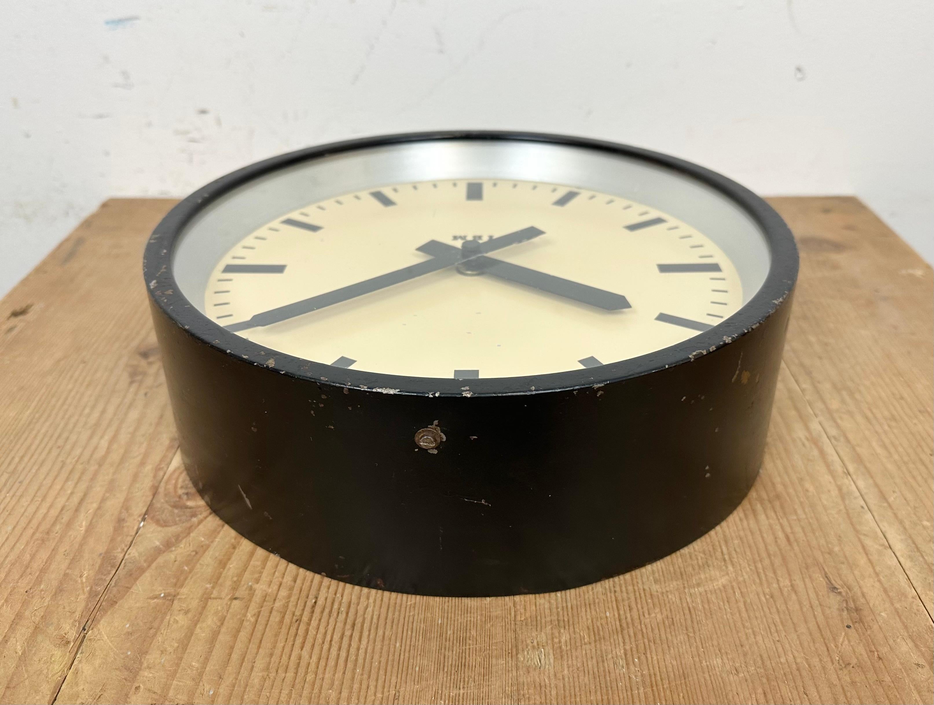 Black Industrial Factory Wall Clock from Ibm, 1950s For Sale 3
