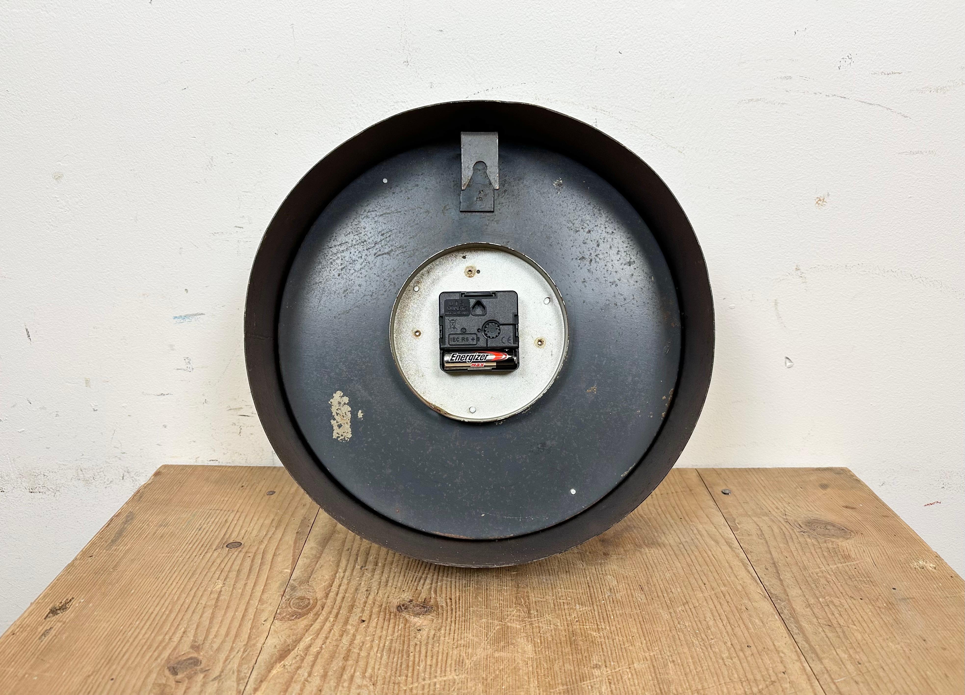 Black Industrial Factory Wall Clock from Ibm, 1950s For Sale 6