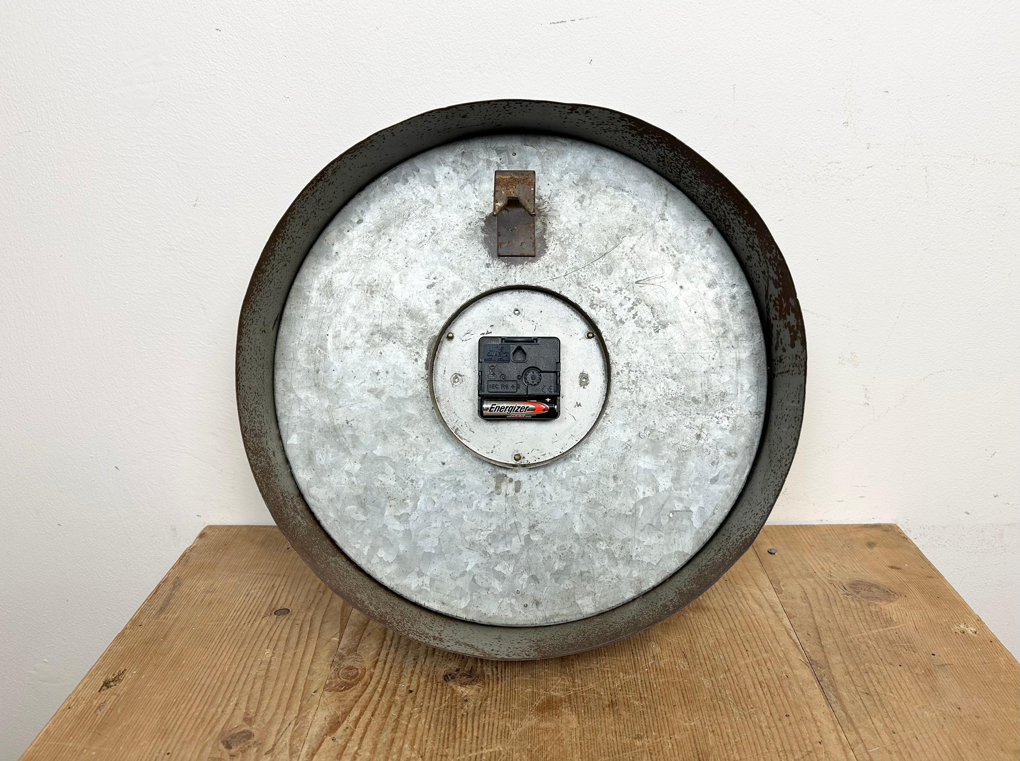 Black Industrial Factory Wall Clock from IBM, 1950s 10
