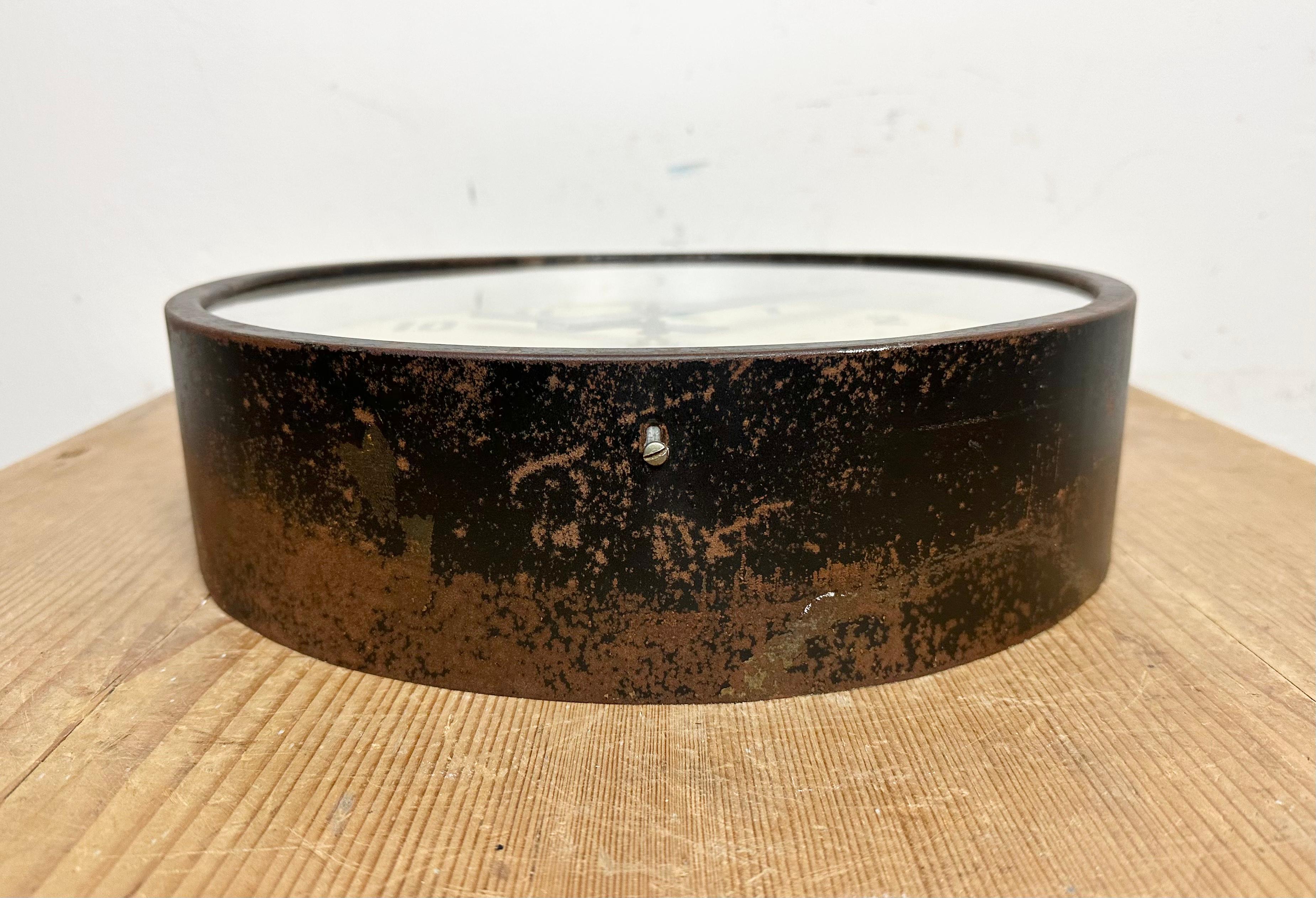 Black Industrial Factory Wall Clock from IBM, 1950s 3