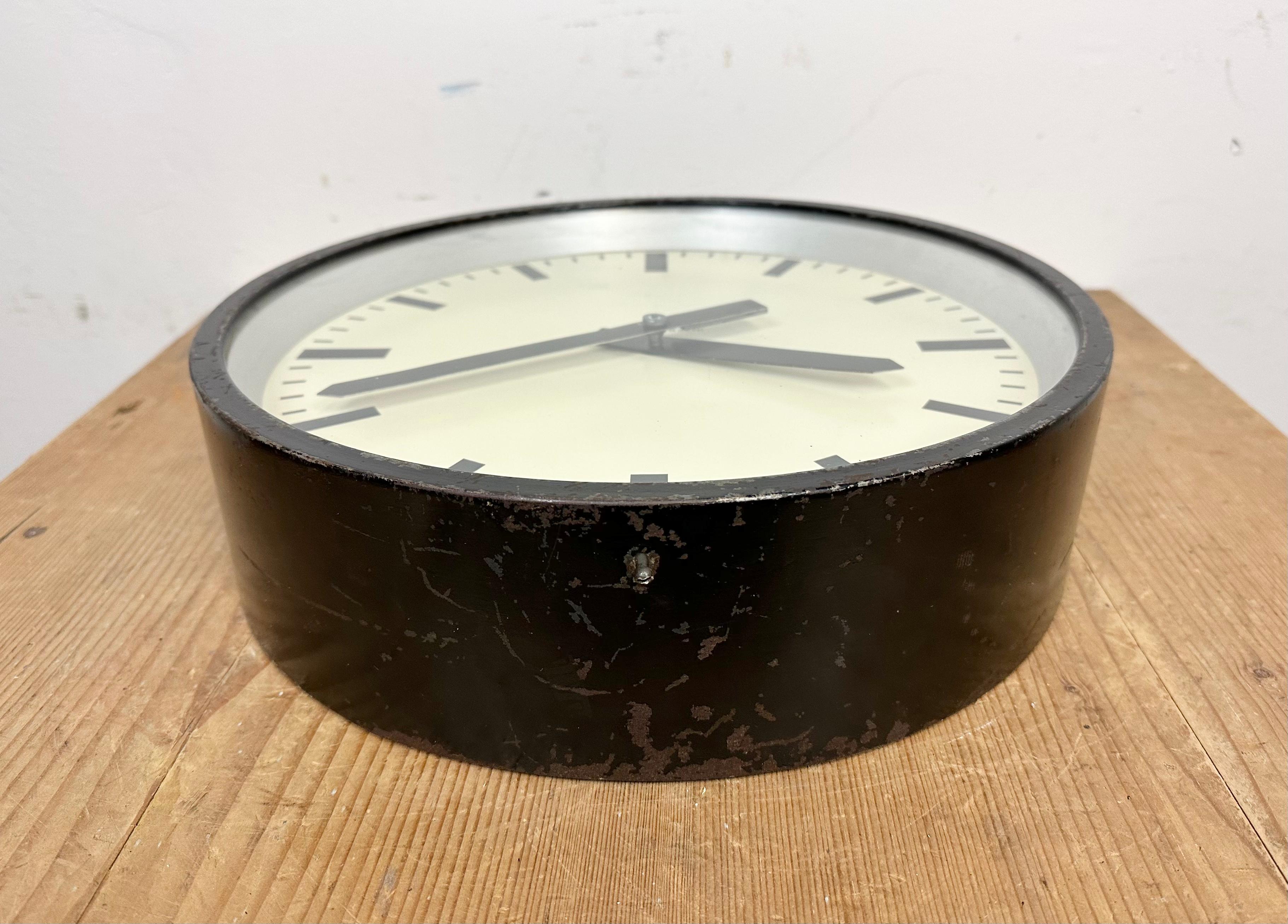 Black Industrial Factory Wall Clock from International, 1950s For Sale 5