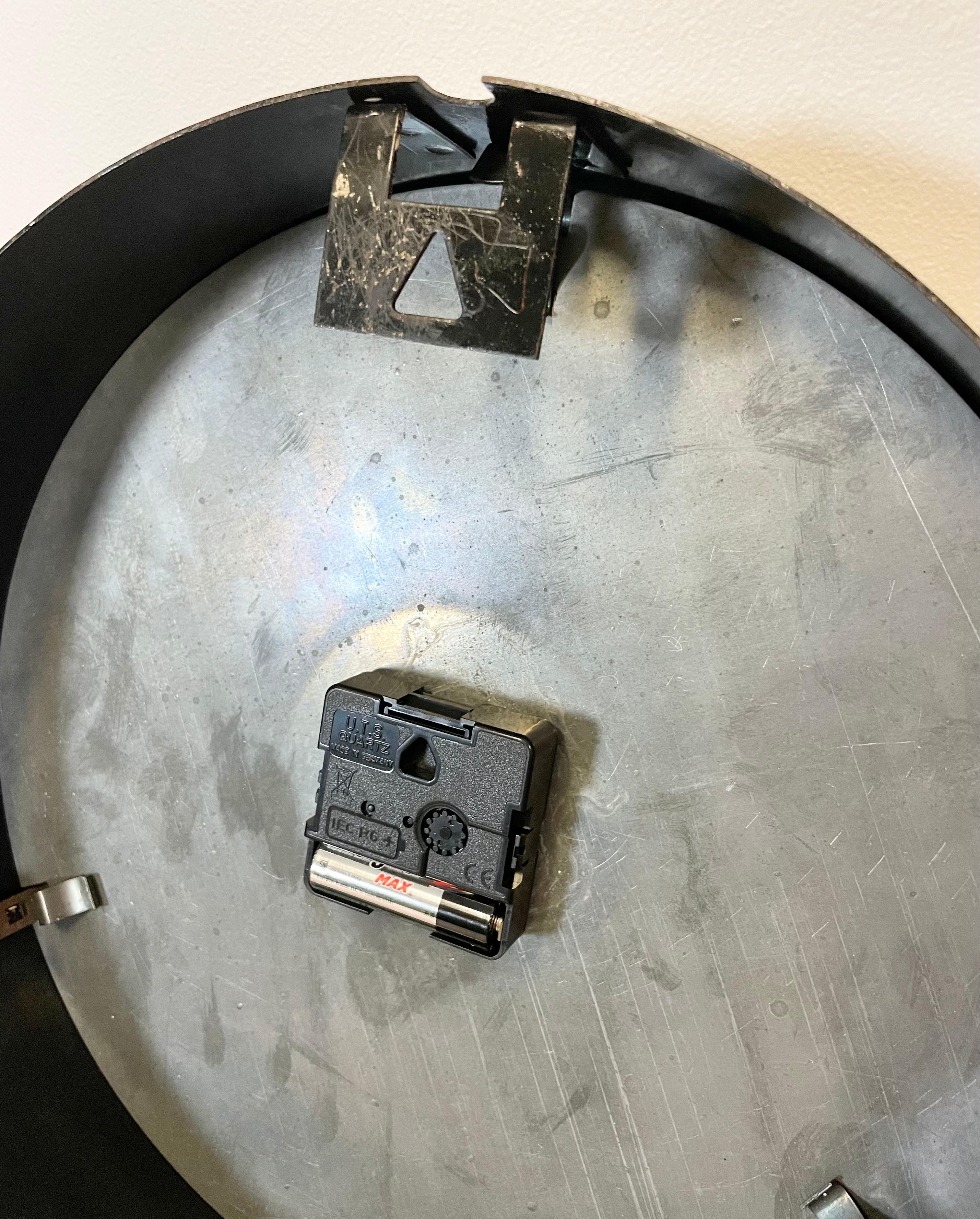 Black Industrial Factory Wall Clock from Siemens, 1950s 6