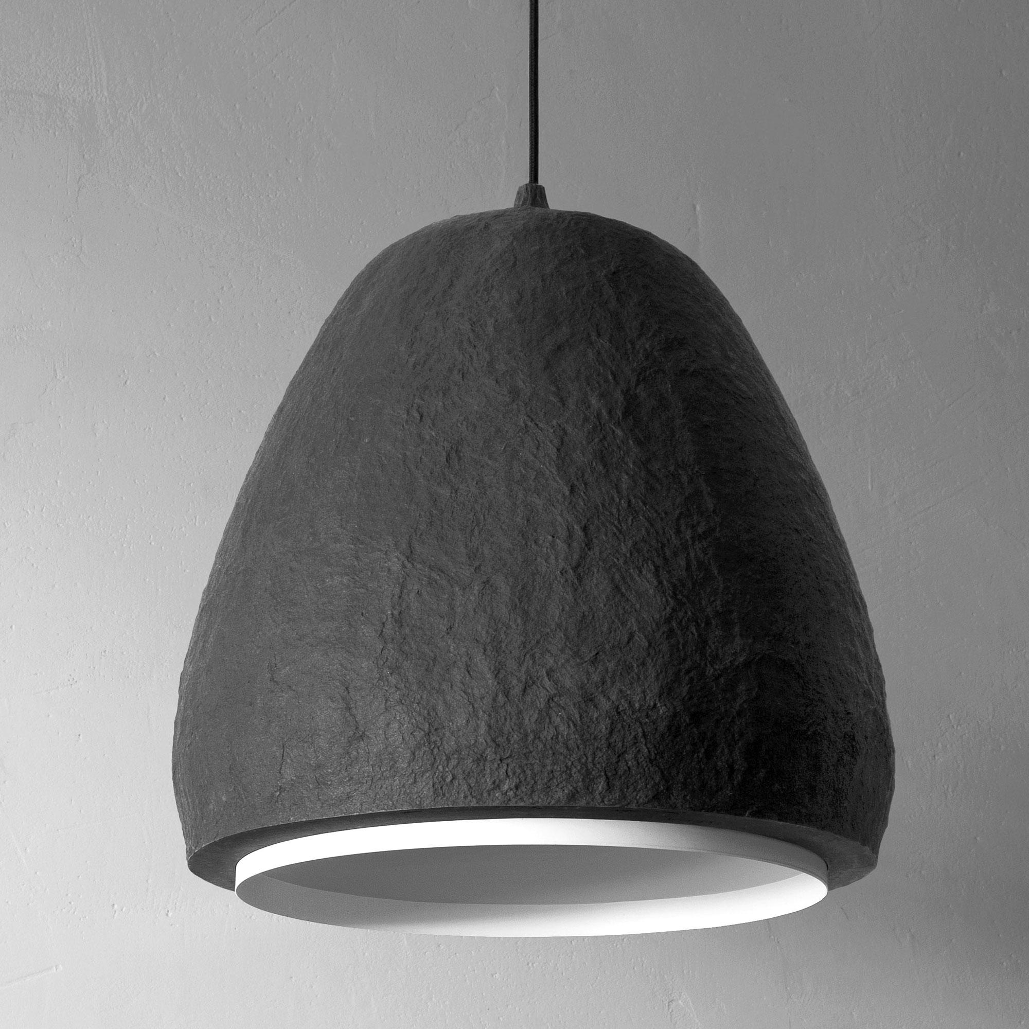 Pendant light “BALANCE”, black, tall

A combination of natural stone-like rigidity and lightness of a cloud. These handmade ceiling lights have a unique character and bring a sense of harmony. The ceiling lights are a versatile fit for spaces of