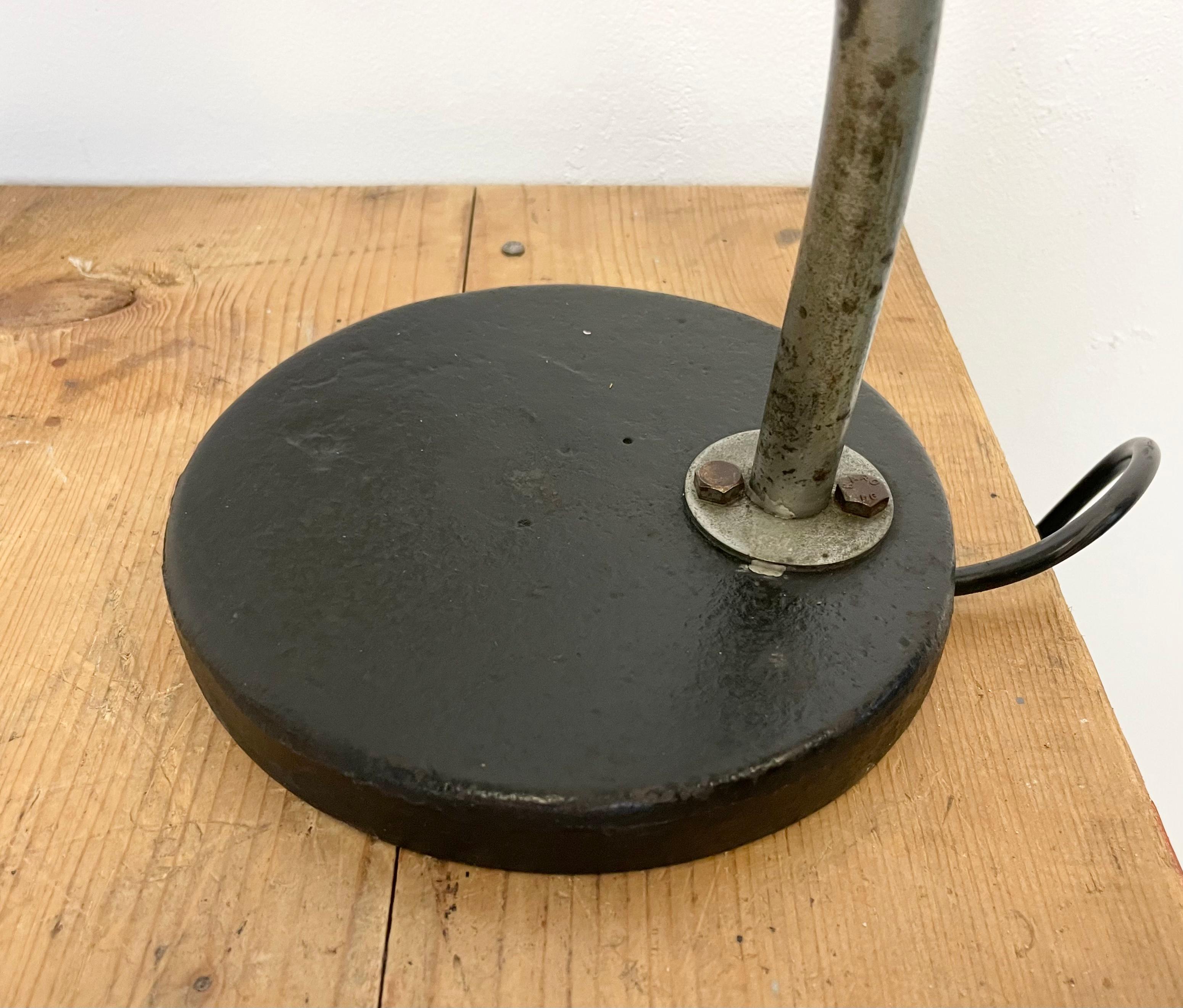 Czech Black Industrial Table Lamp, 1950s For Sale
