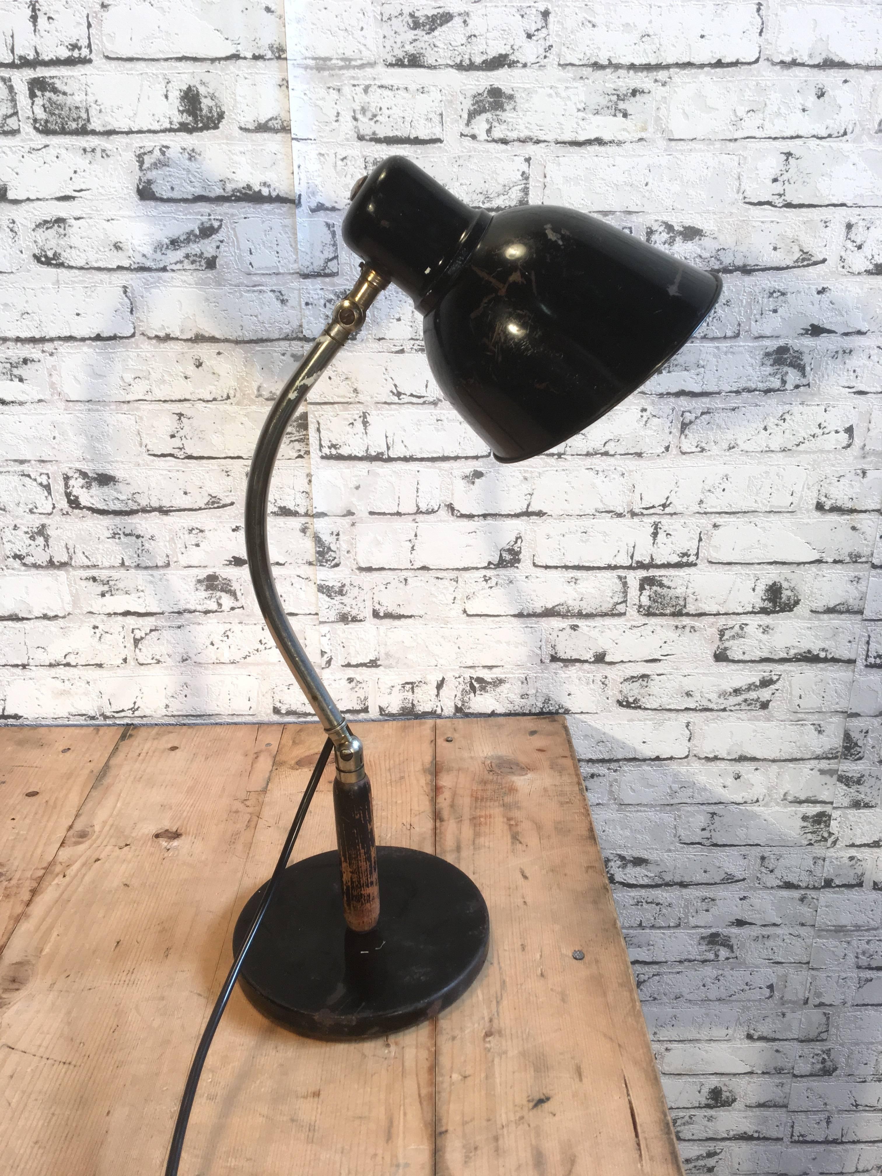 Black Industrial Table Lamp In Good Condition In Kojetice, CZ