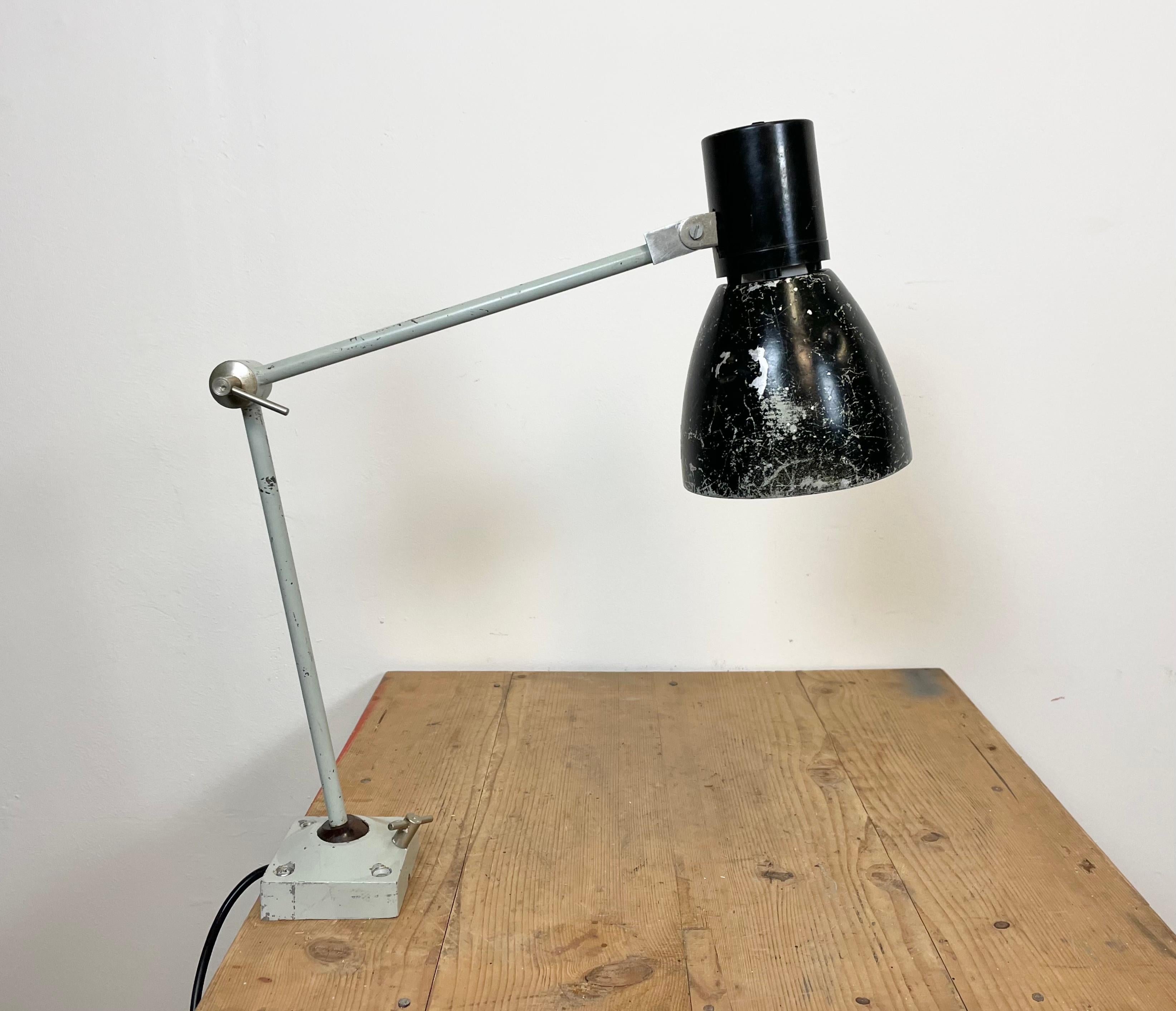 Black Industrial Table Lamp from Elektrosvit, 1970s For Sale 8