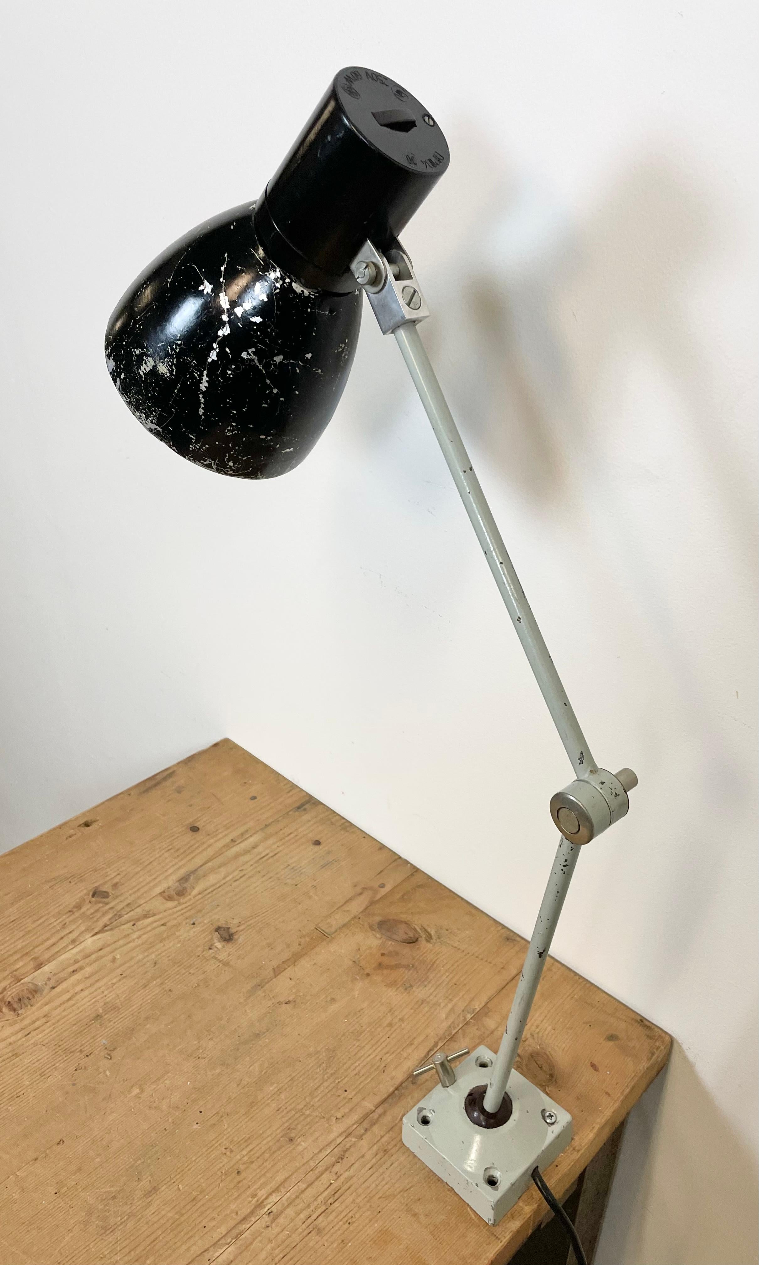 Aluminum Black Industrial Table Lamp from Elektrosvit, 1970s For Sale