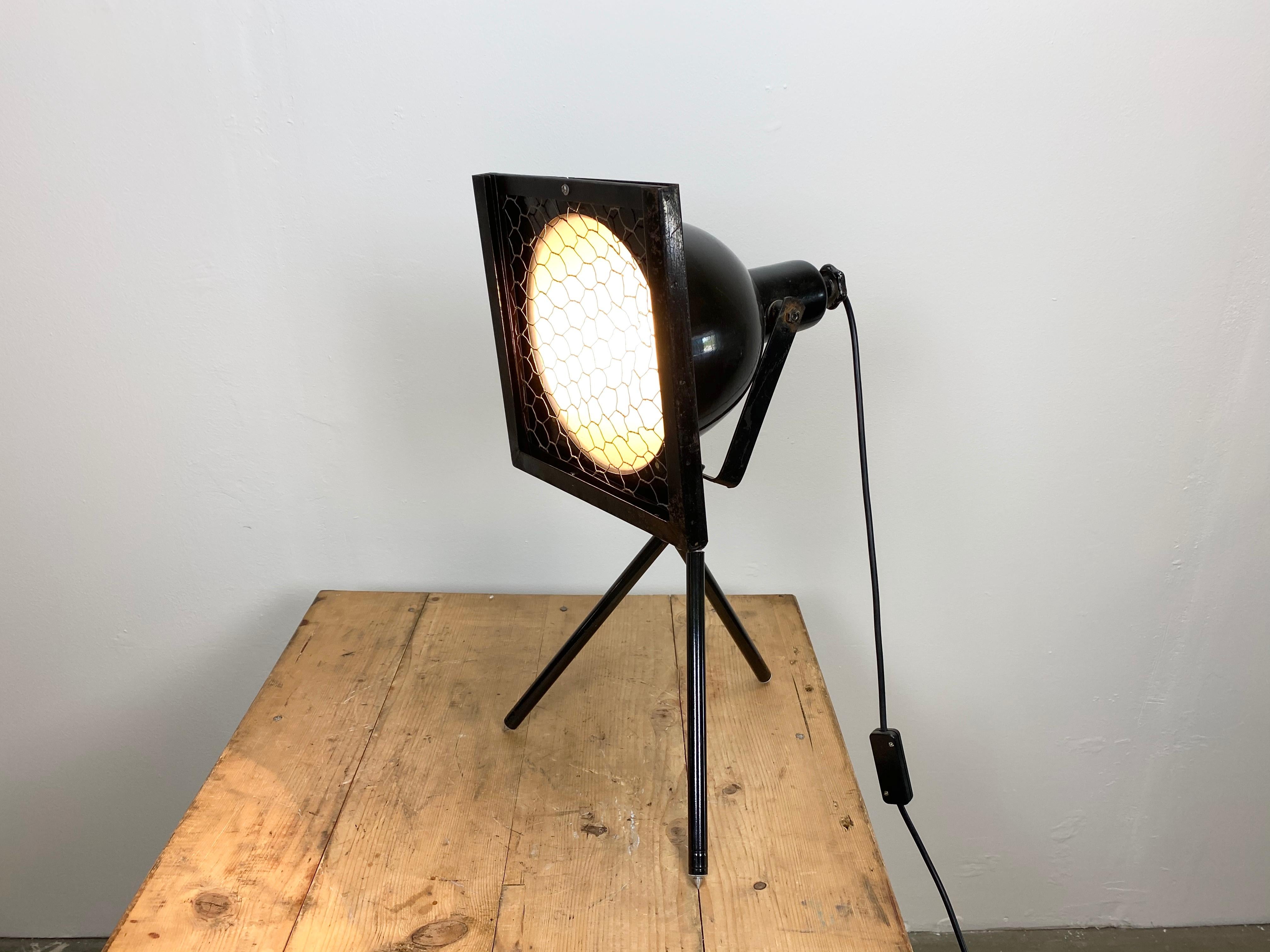 Black Industrial Tripod Table Lamp, 1960s 2