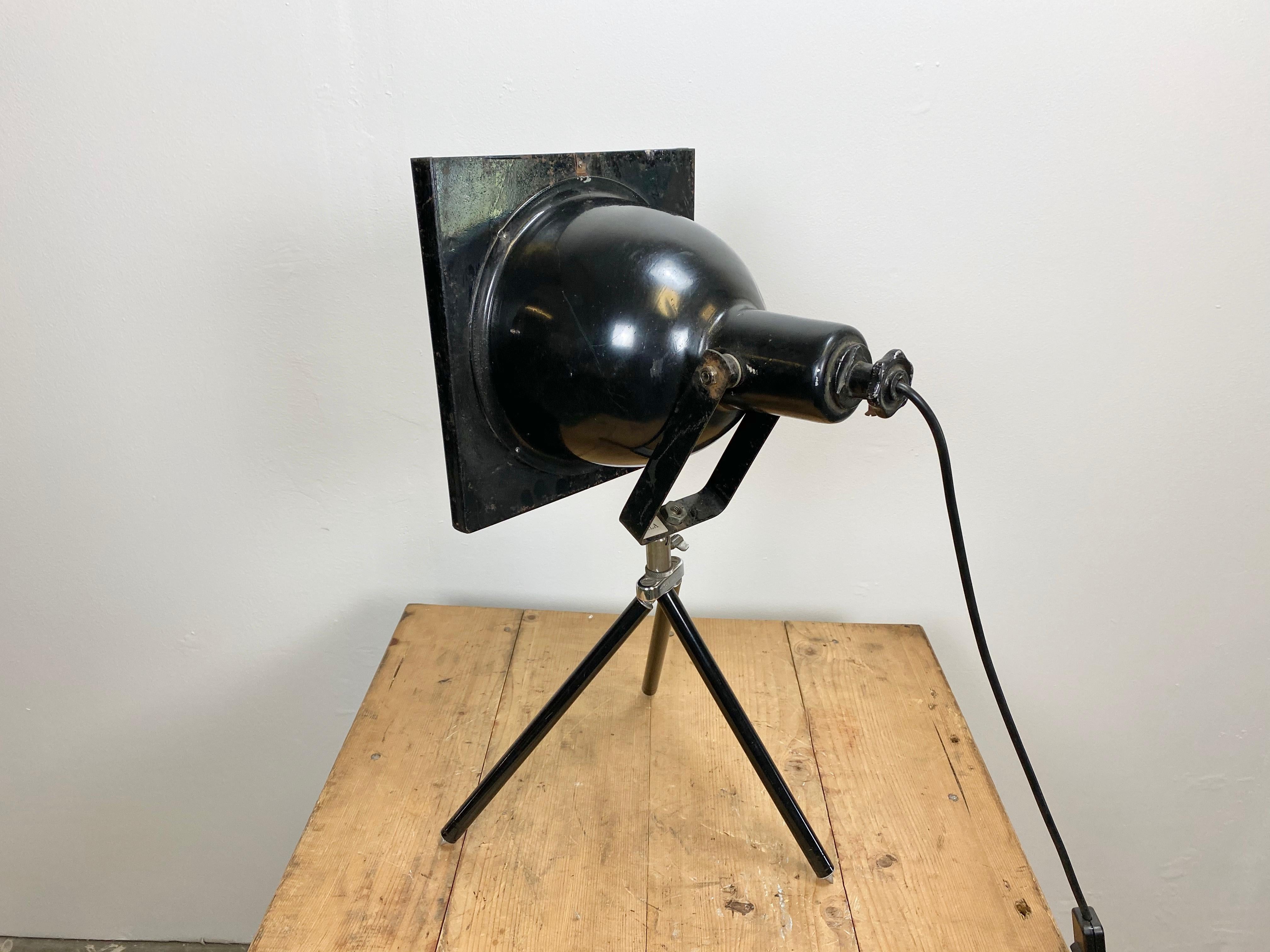 20th Century Black Industrial Tripod Table Lamp, 1960s