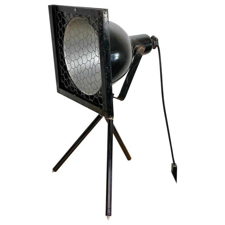 Black Industrial Tripod Table Lamp, 1960s at 1stDibs