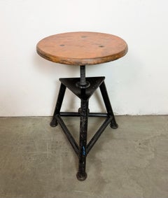 Black Industrial Workshop Swivel Stool, 1960s