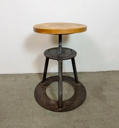 Black Industrial Workshop Swivel Stool, 1960s