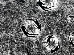 "Digital Universe" 2000 Black Diamond Swarovski Crystals Hahnemühle Art