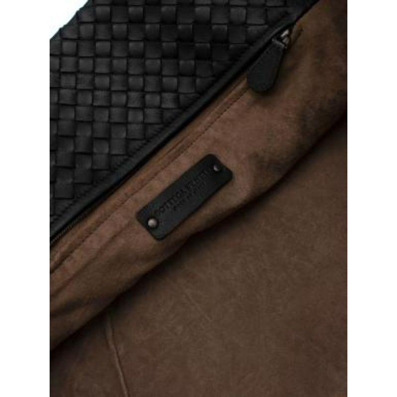 Black Intrecciato leather tote bag For Sale 6