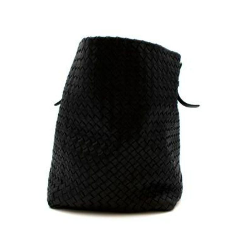 Black Intrecciato leather tote bag For Sale 1