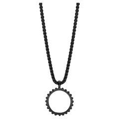 Black IP Plated Stainless Steel Lens Gear Necklace